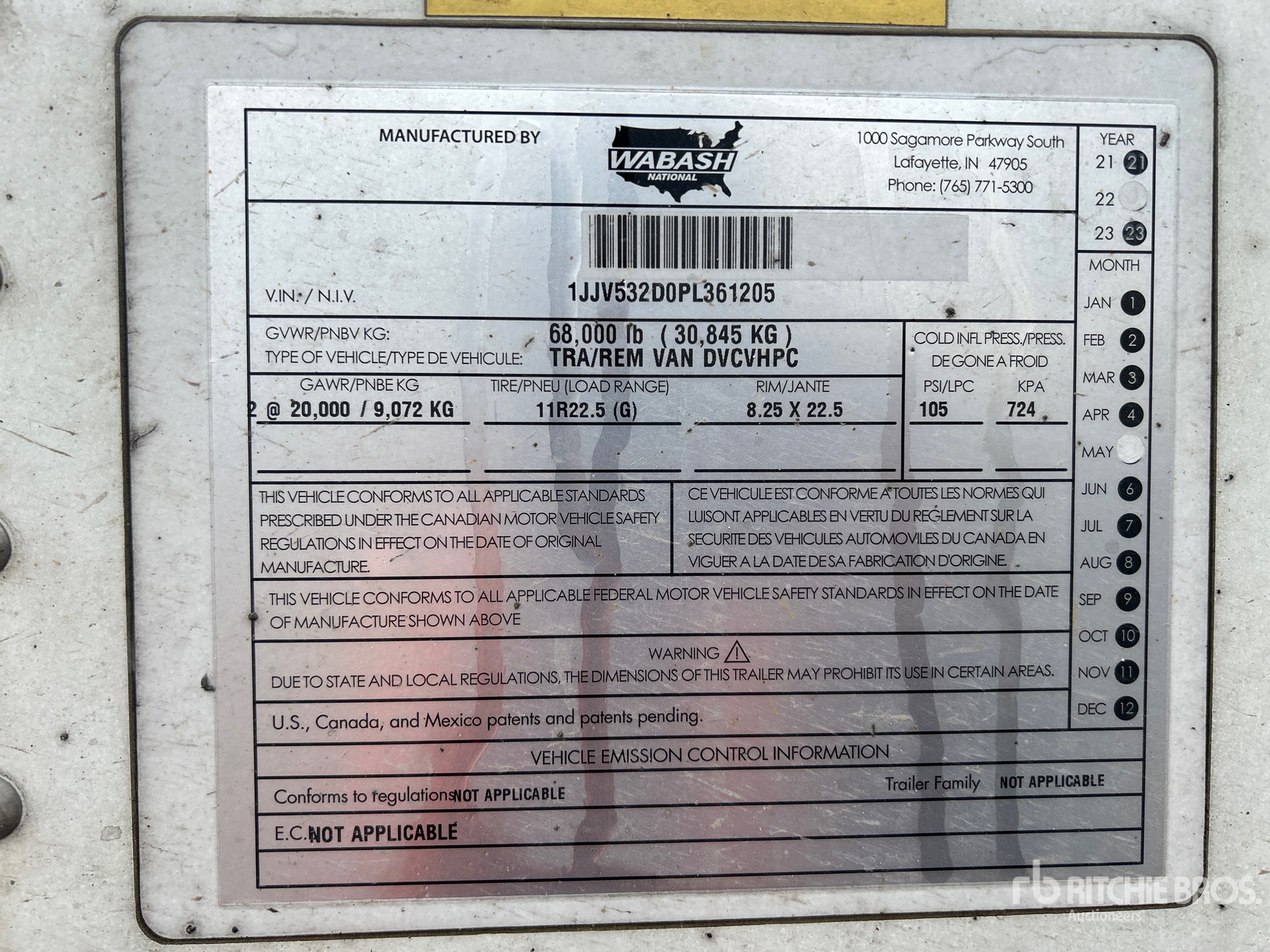 General Appearance with Serial Number / VIN