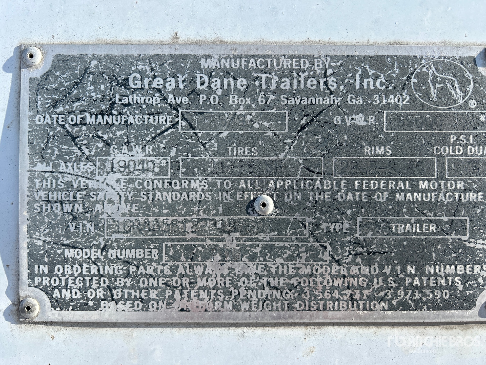 General Appearance with Serial Number / VIN