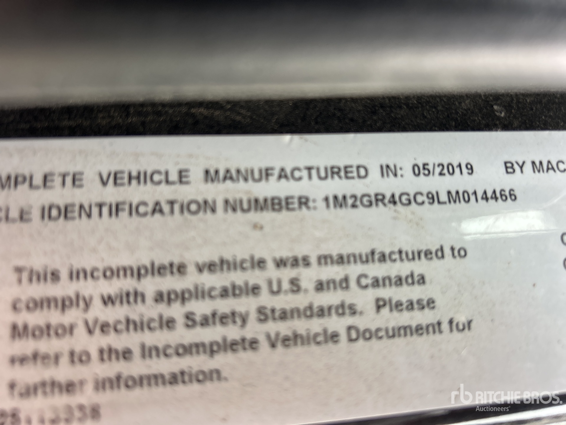 General Appearance with Serial Number / VIN