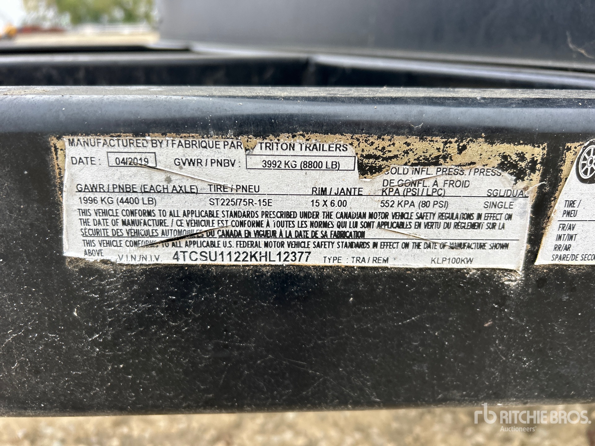 General Appearance with Numéro de série/Numéro d'identification du véhicule automobile