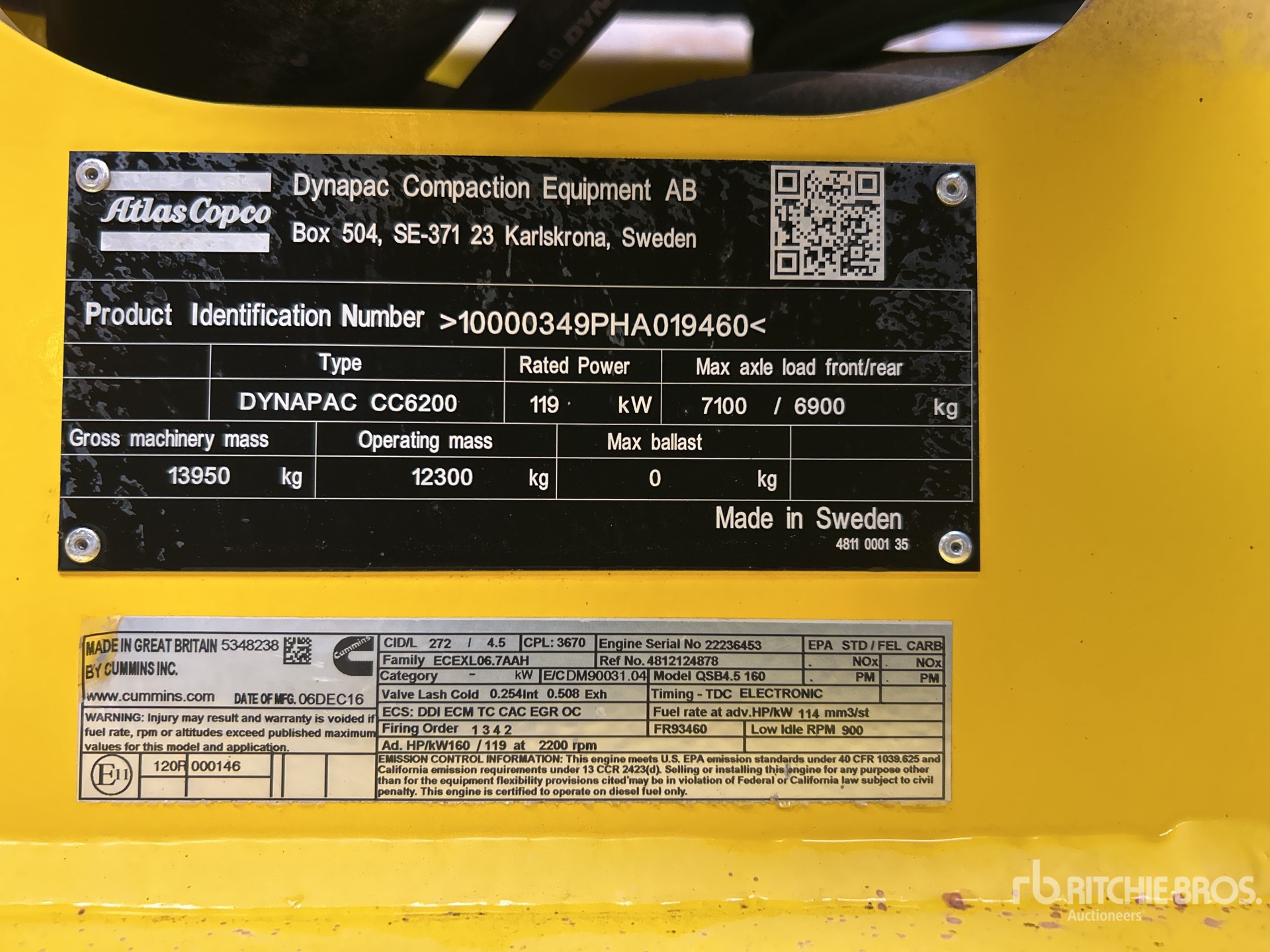 General Appearance with N.º de serie/VIN