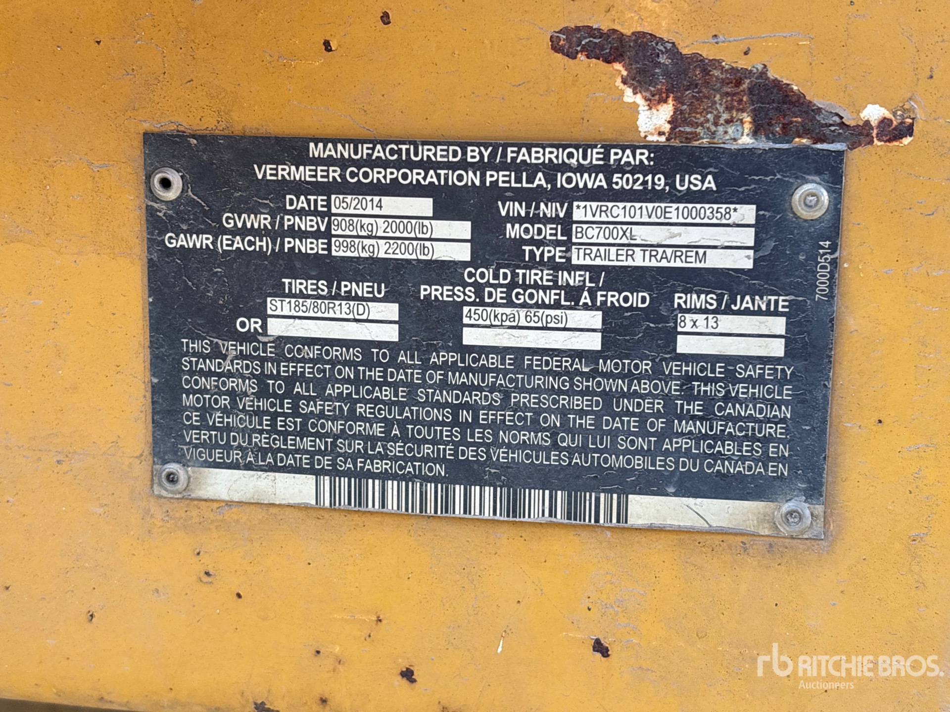 General Appearance with Numéro de série/Numéro d'identification du véhicule automobile