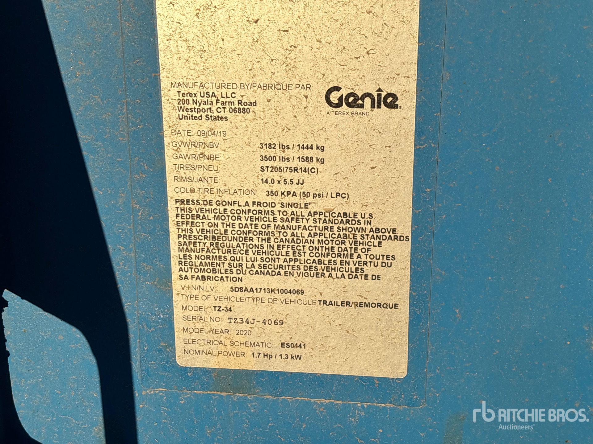 General Appearance with Serial Number / VIN