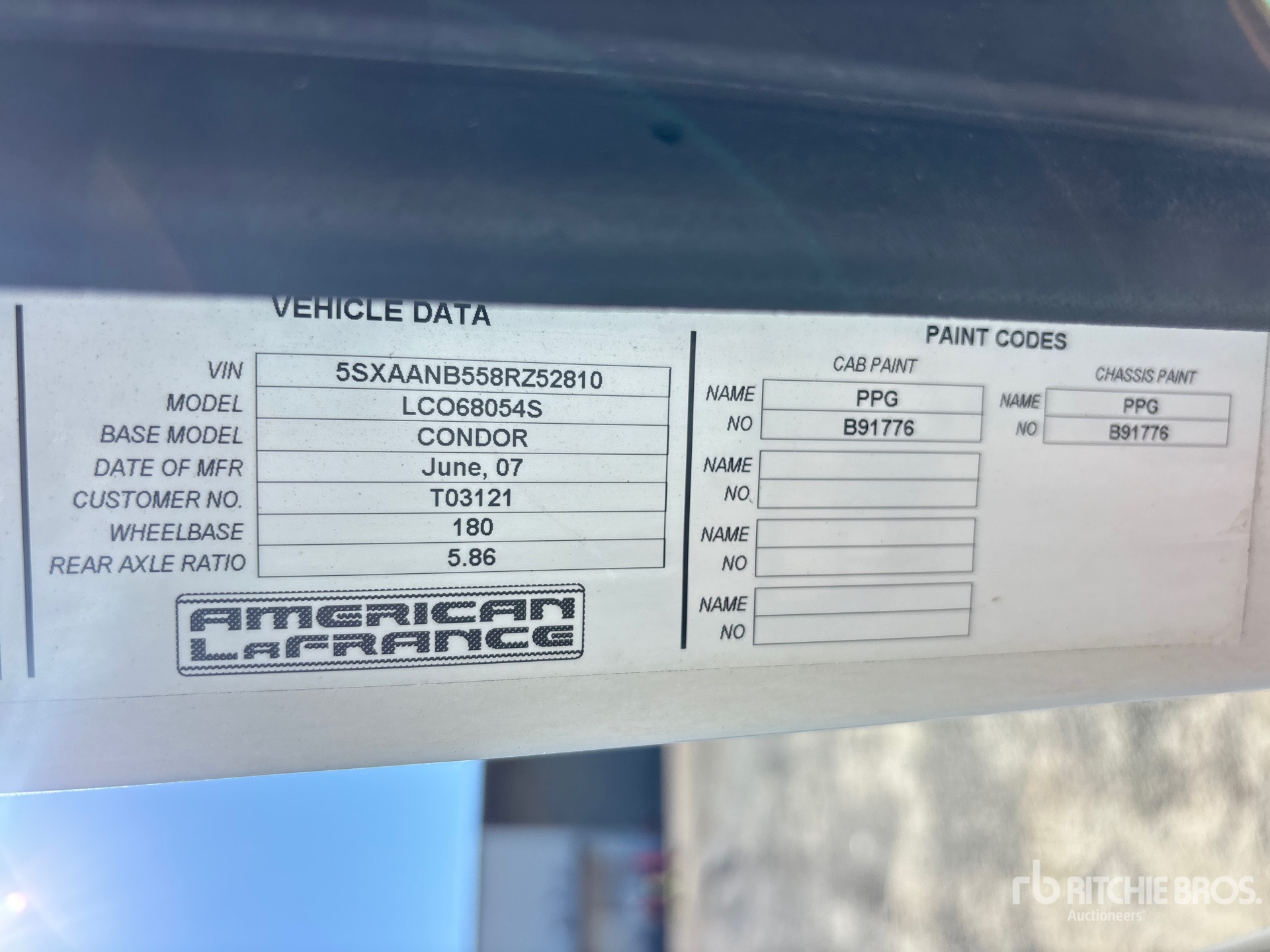 General Appearance with N.º de serie/VIN