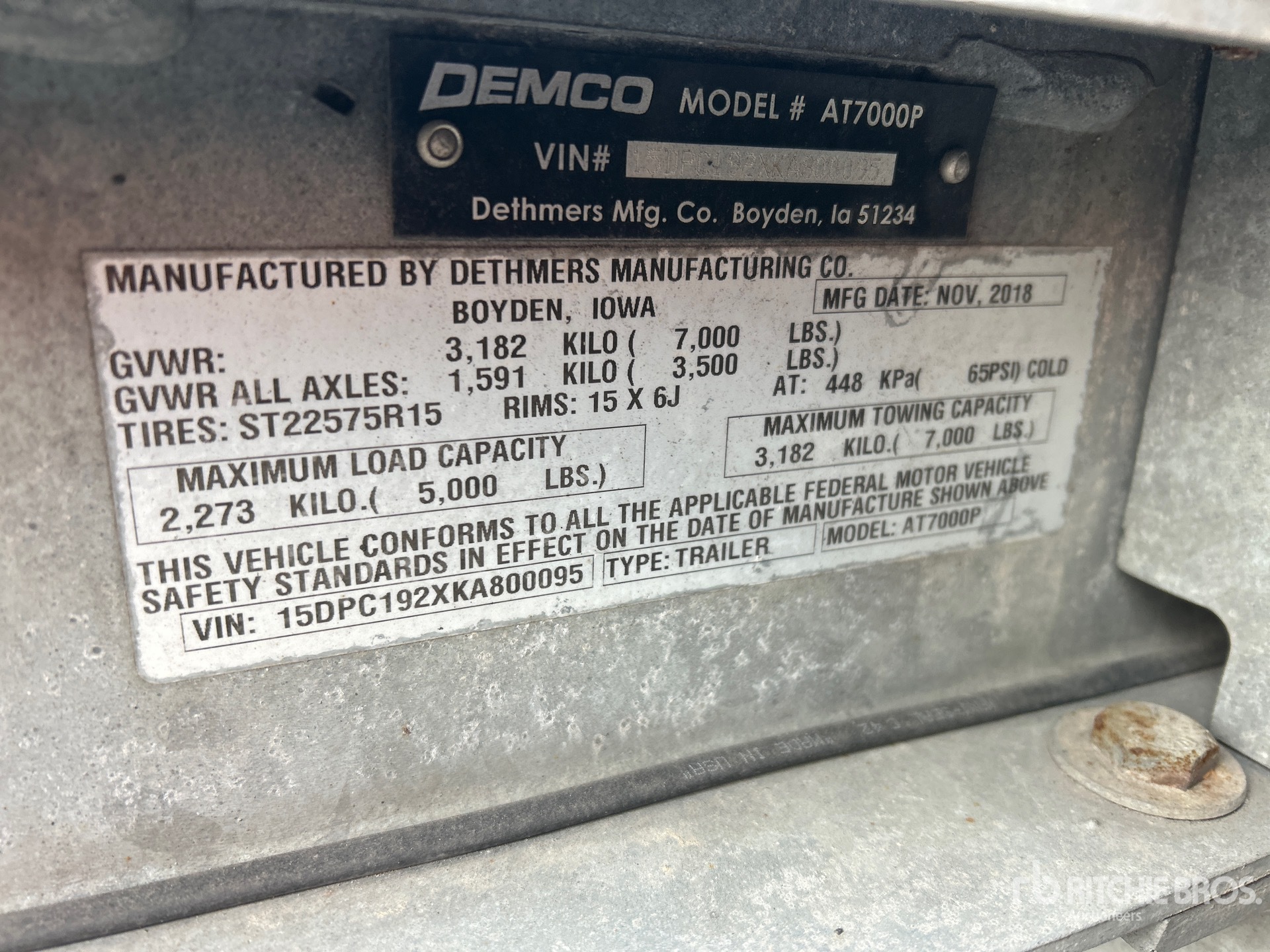 General Appearance with N.º de serie/VIN