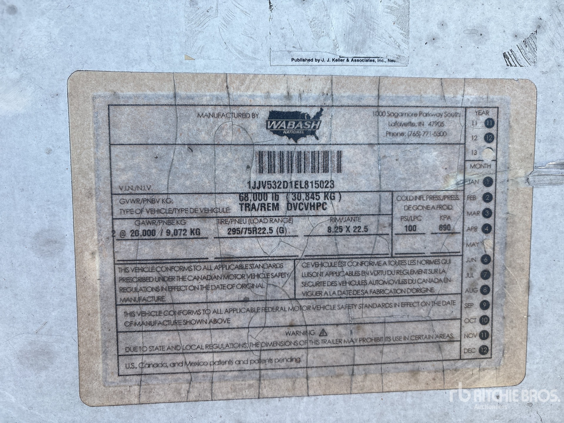 General Appearance with Serial Number / VIN