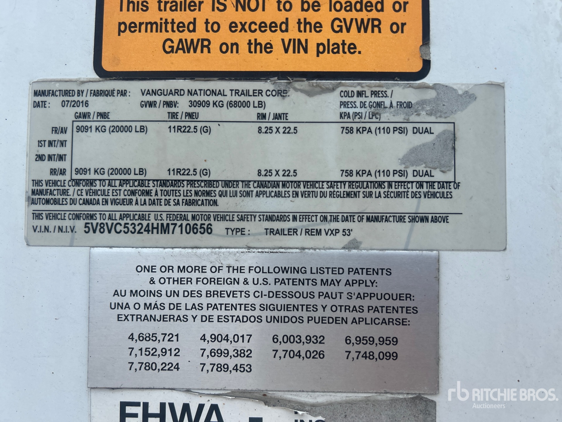 General Appearance with Serial Number / VIN