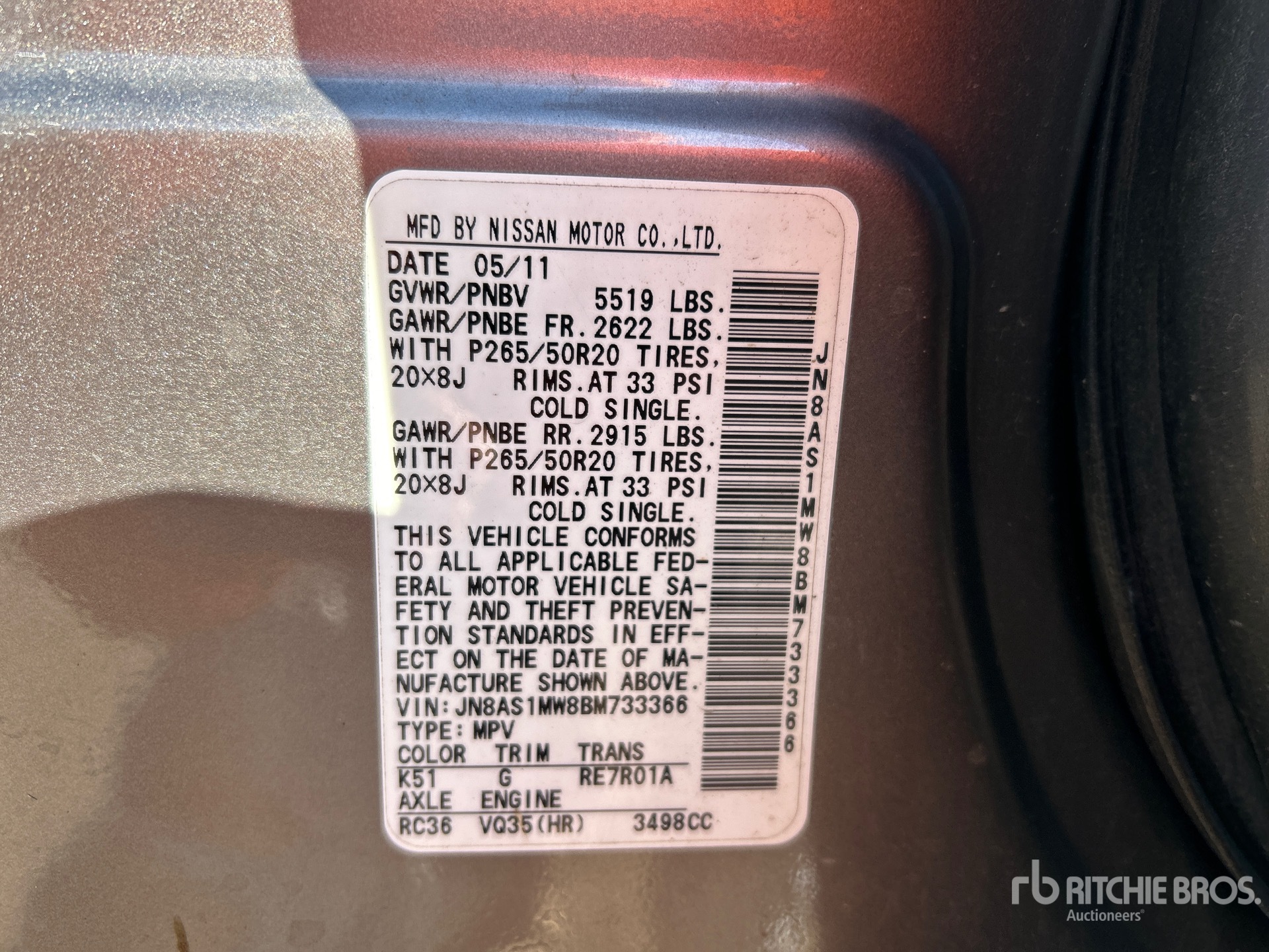 General Appearance with Serial Number / VIN