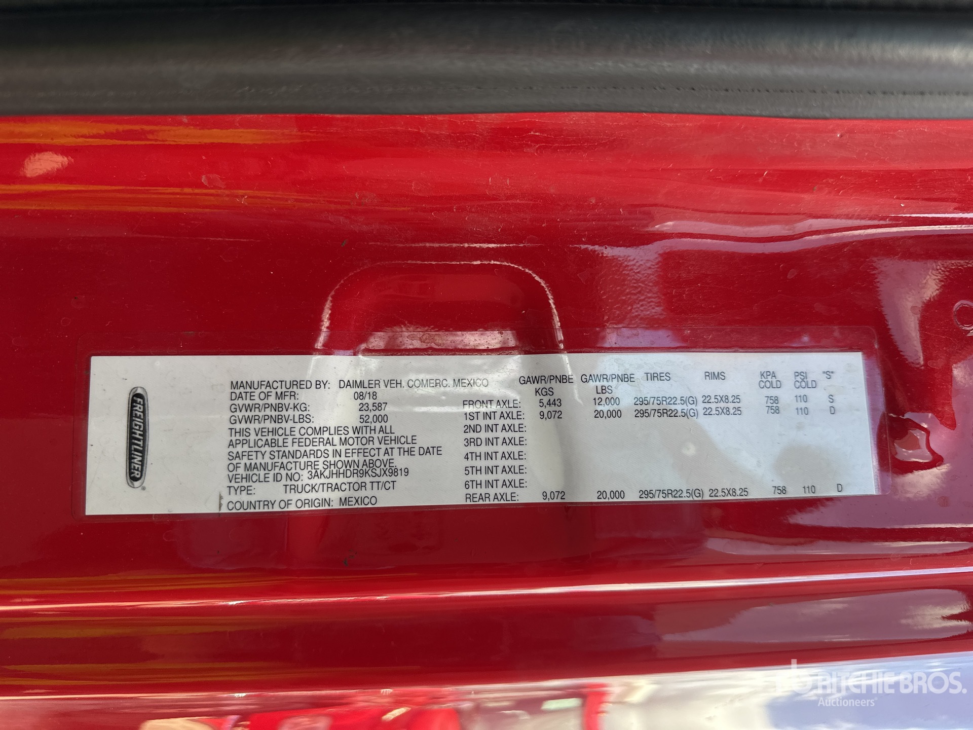 General Appearance with Serial Number / VIN