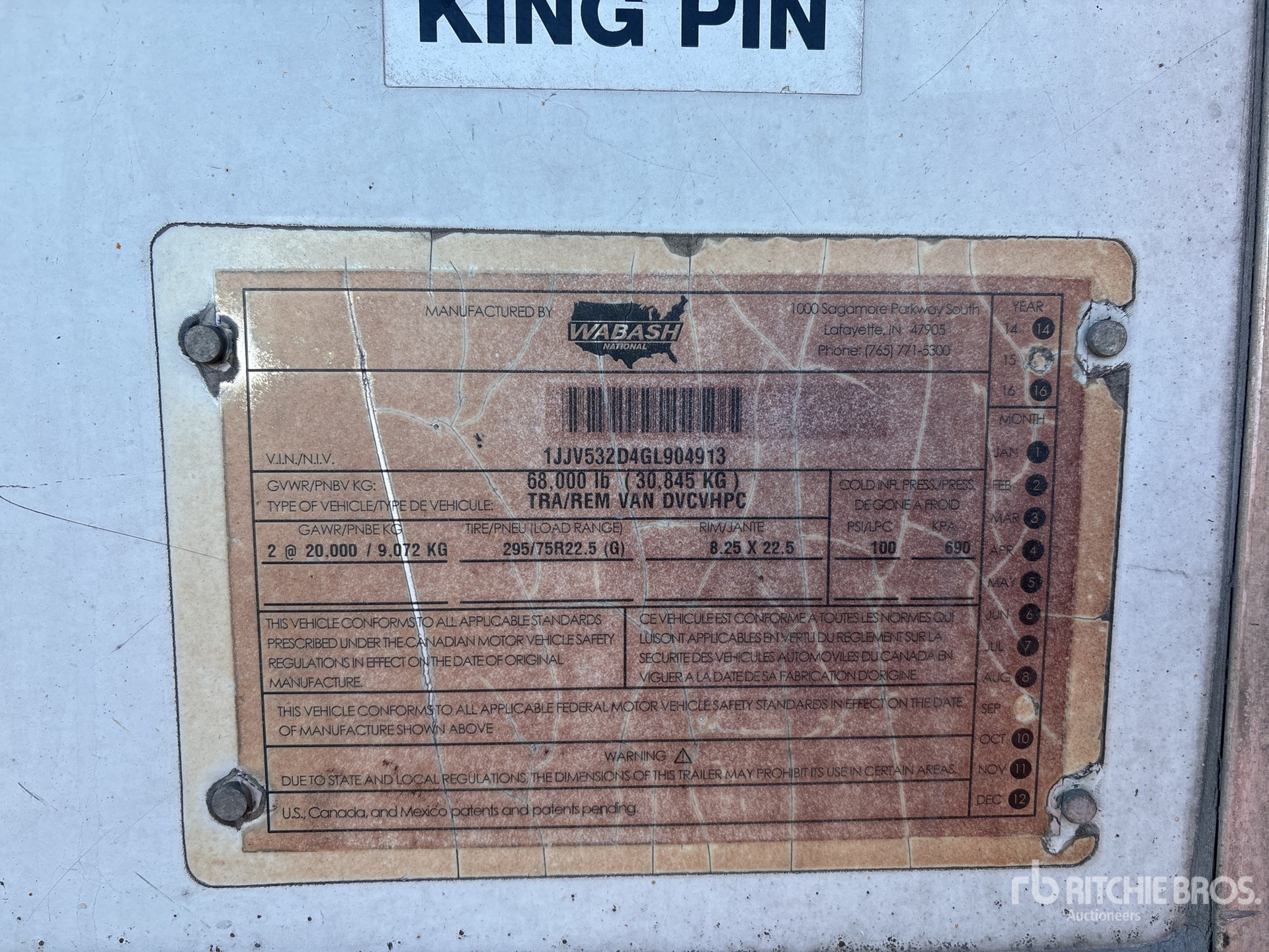 General Appearance with Serial Number / VIN