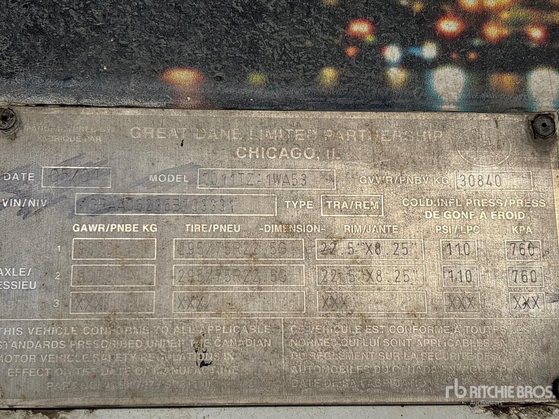 General Appearance with Numero seriale/numero d’identificazione del veicolo (VIN)