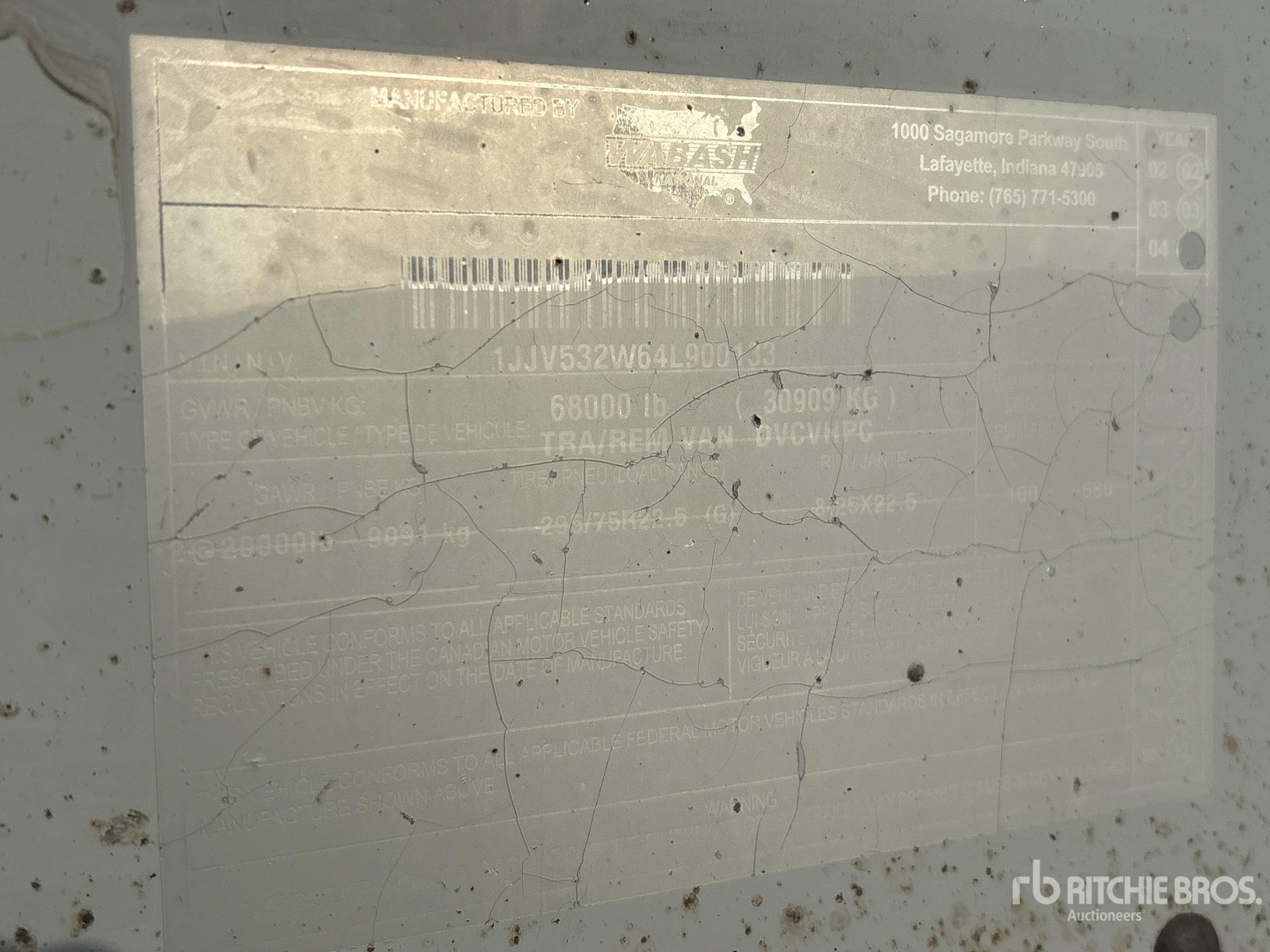 General Appearance with N.º de serie/VIN