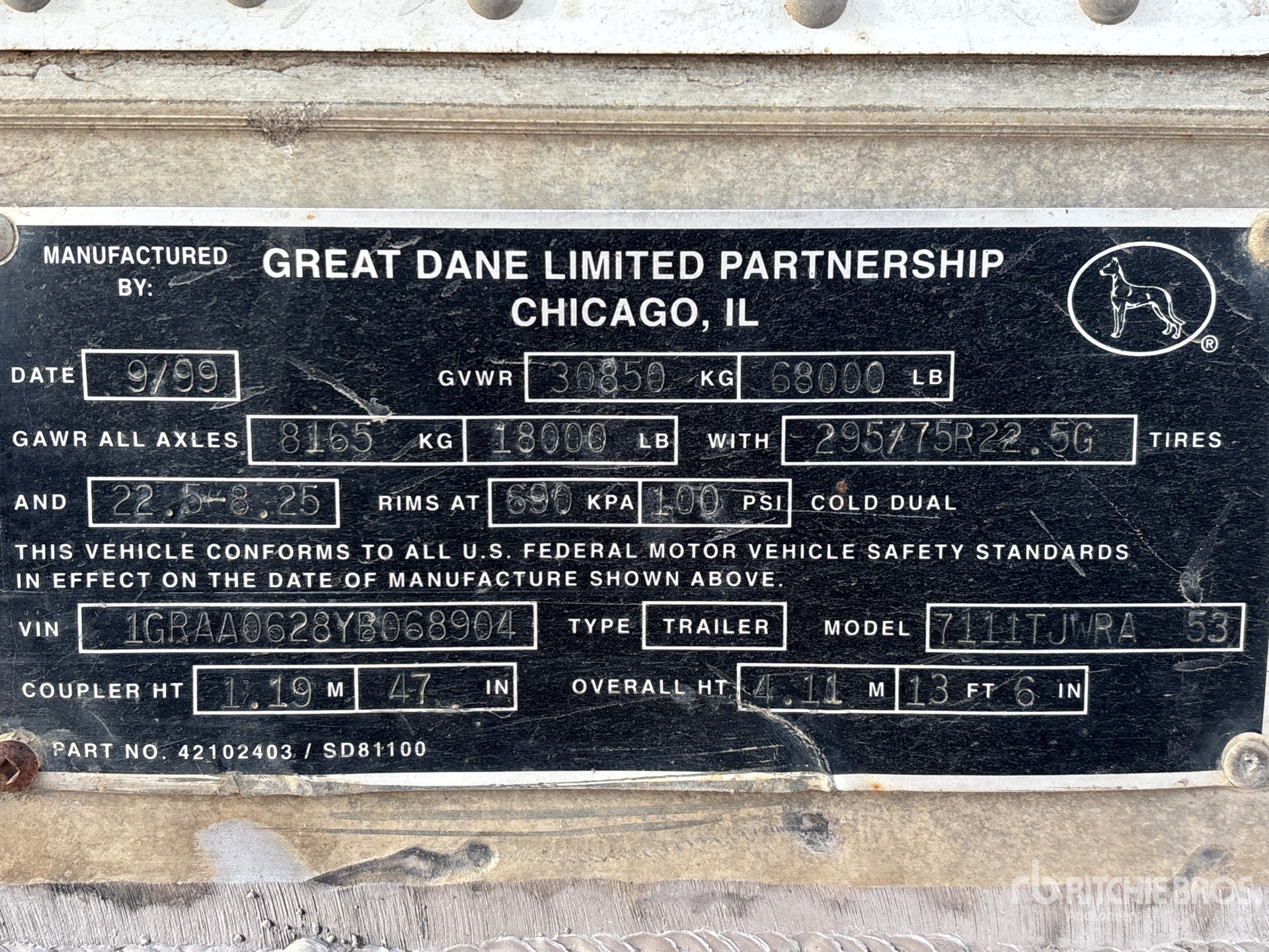 General Appearance with Serial Number / VIN