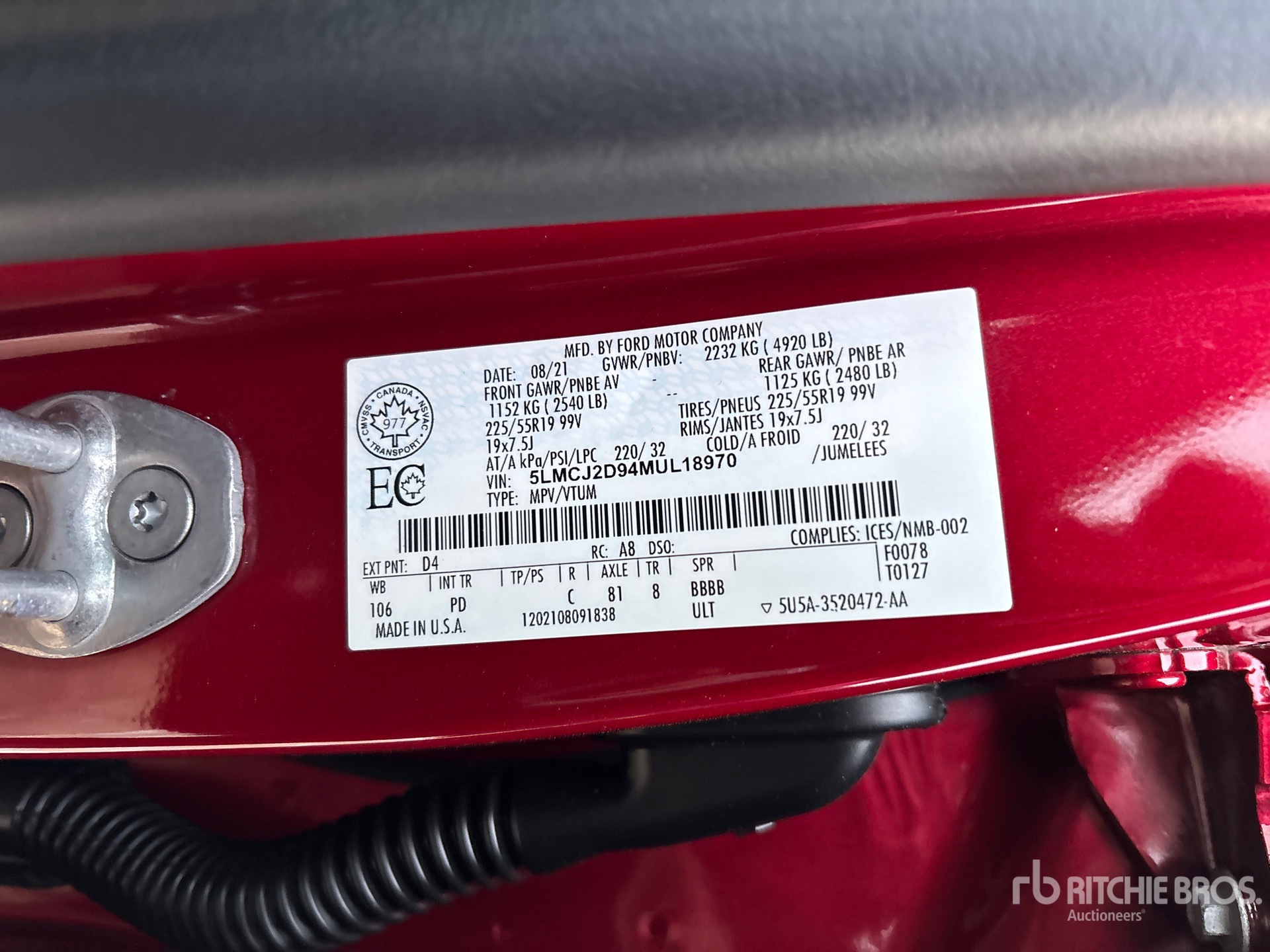 General Appearance with Second Serial Number/VIN Photo