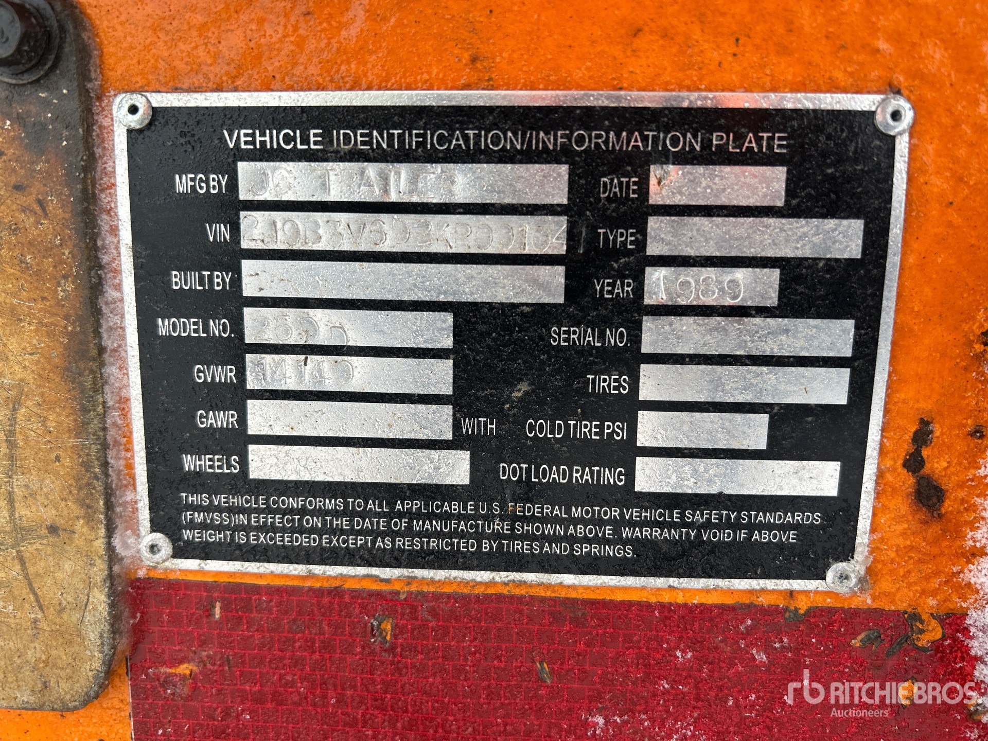 General Appearance with Serial Number / VIN