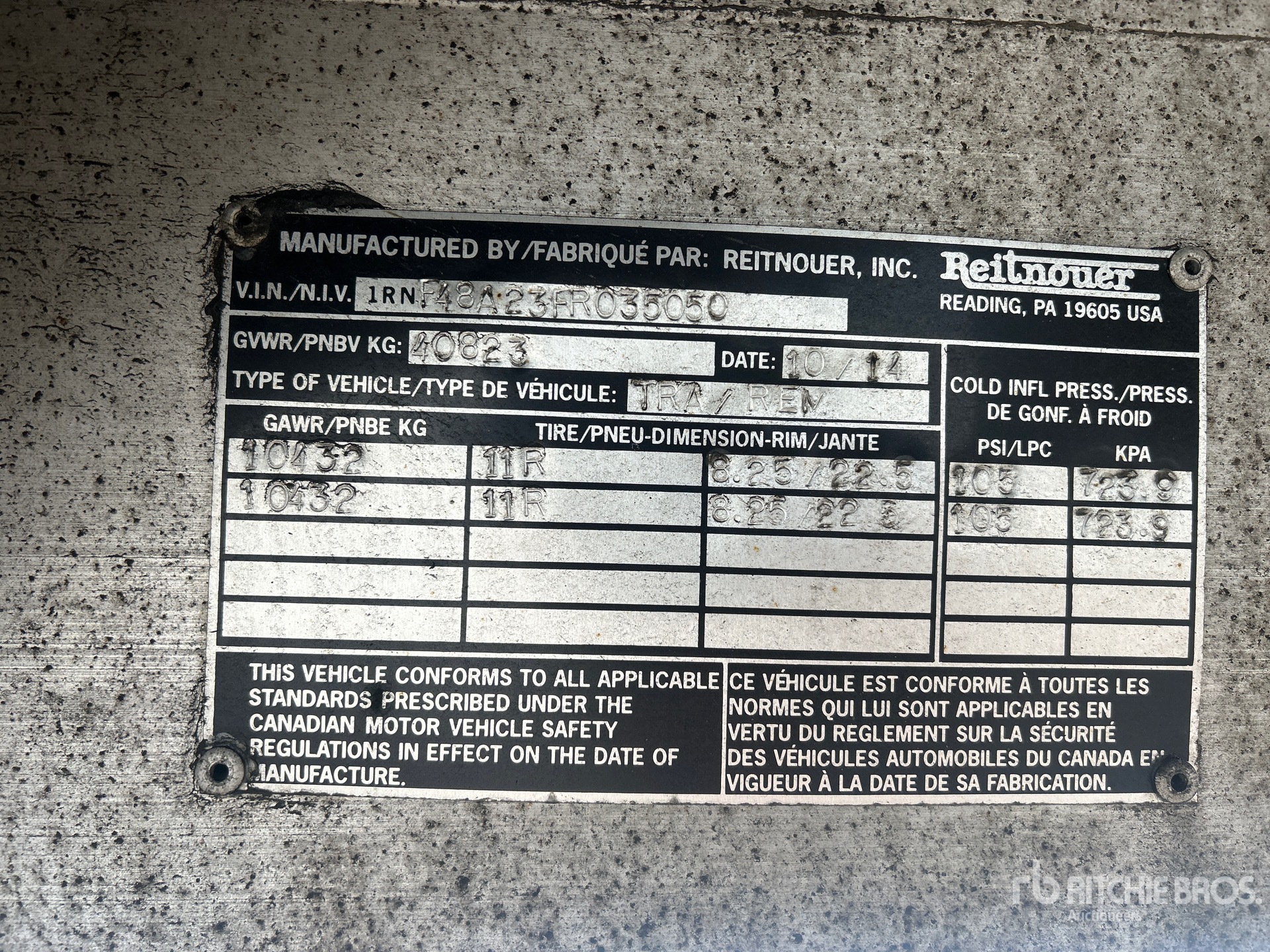 General Appearance with N.º de serie/VIN