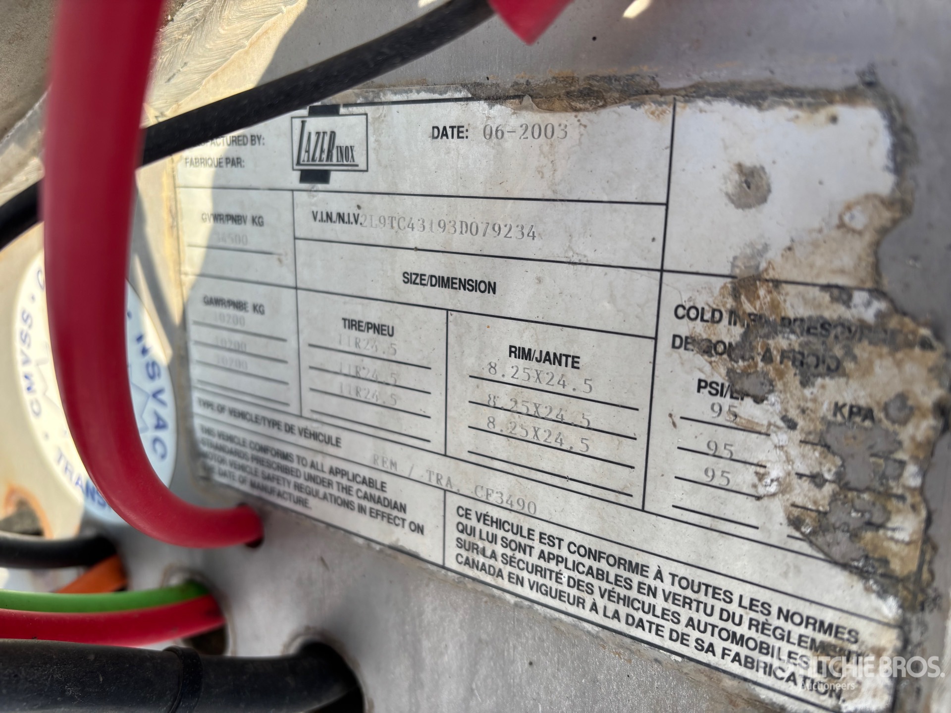 General Appearance with Serial Number / VIN