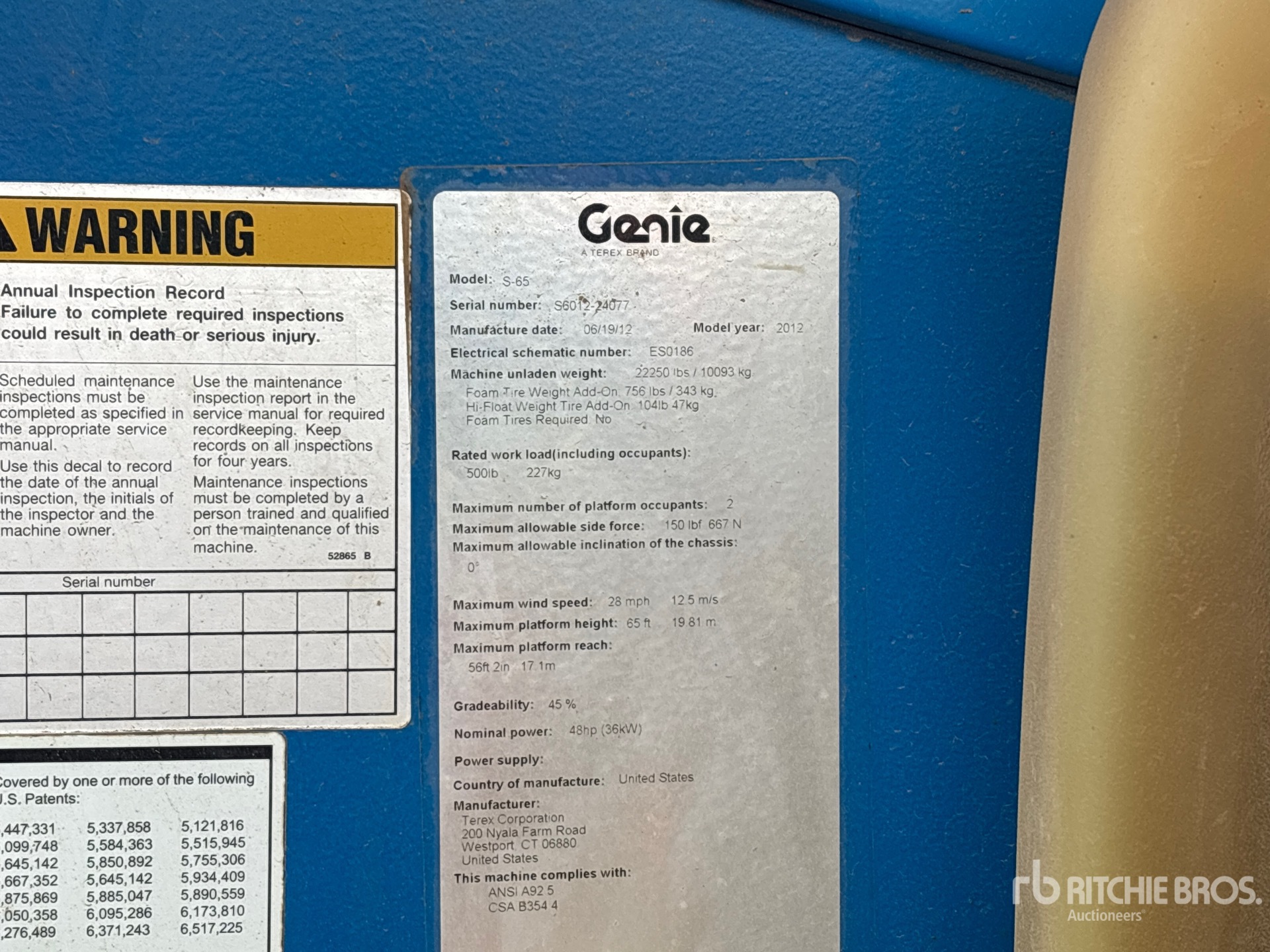 General Appearance with N.º de serie/VIN