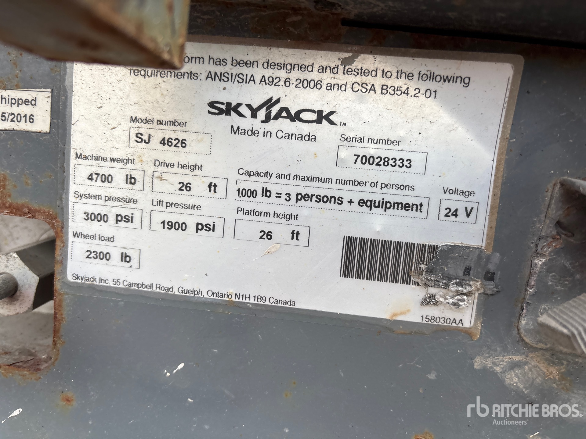 General Appearance with N.º de serie/VIN