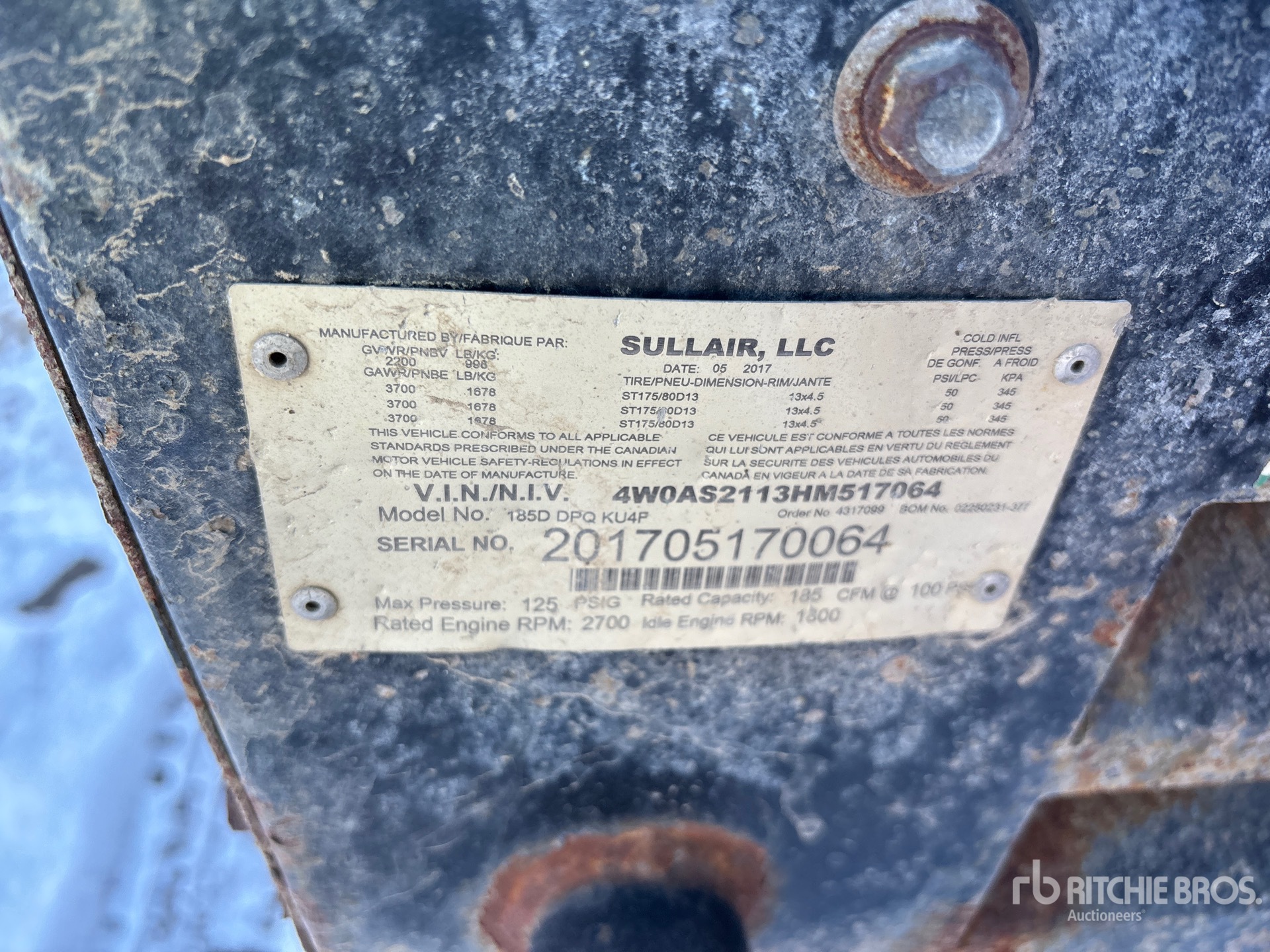 General Appearance with Serial Number / VIN