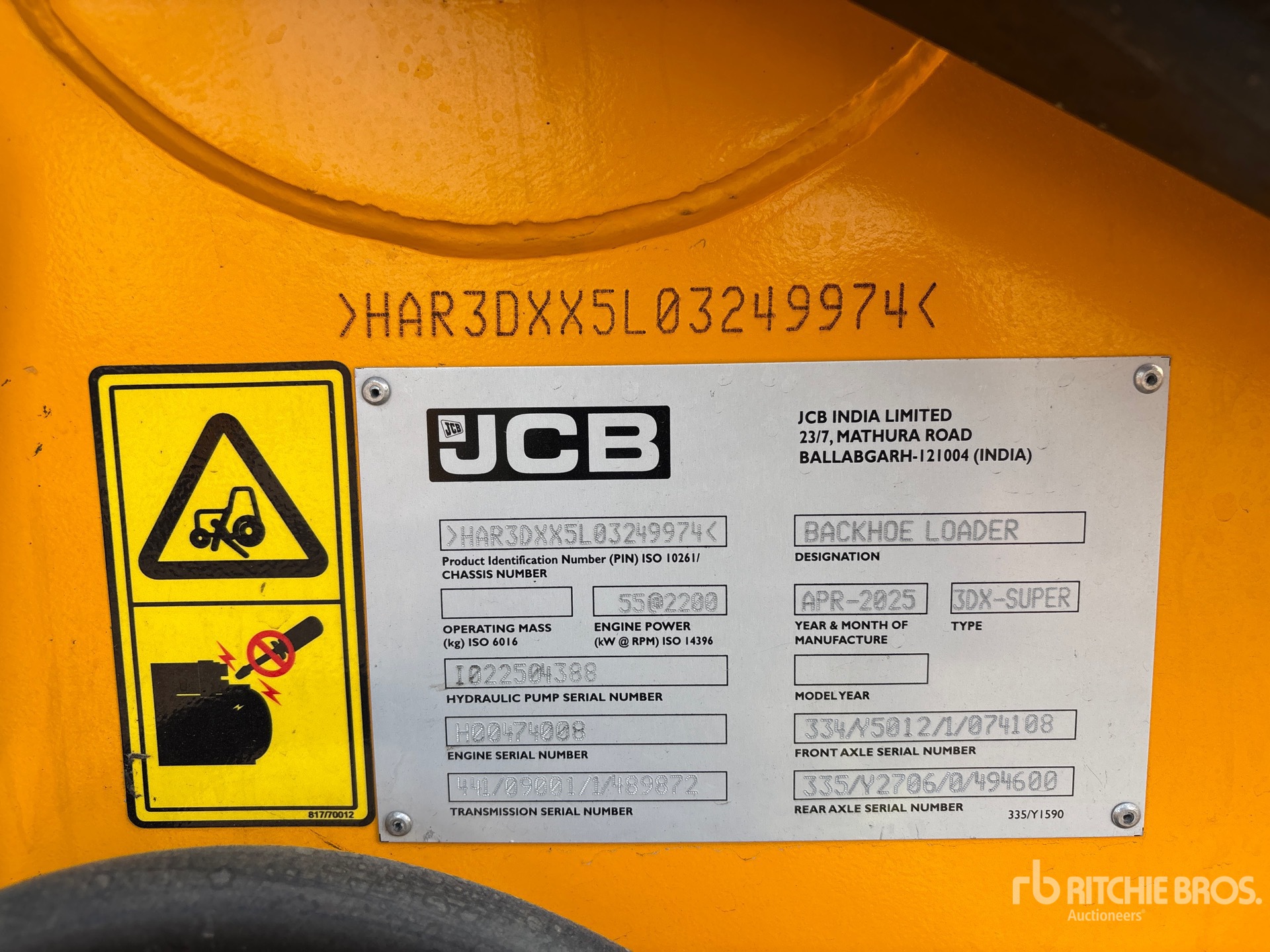 General Appearance with N.º de serie/VIN