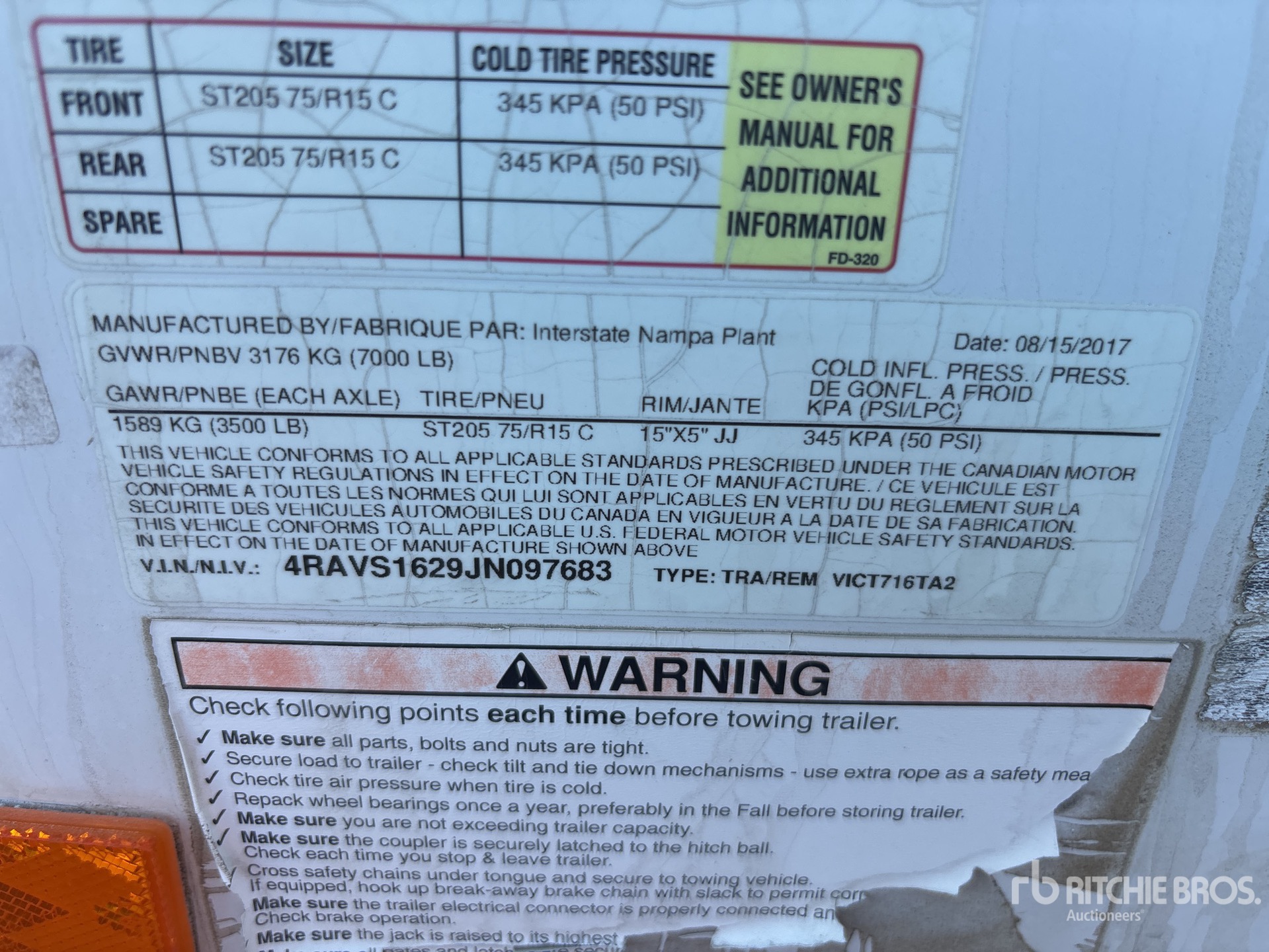 General Appearance with N.º de serie/VIN