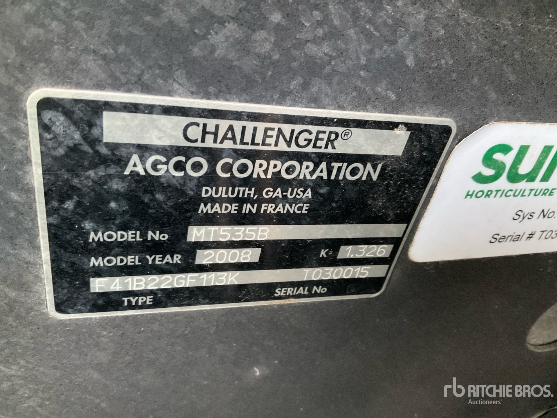 General Appearance with N.º de serie/VIN