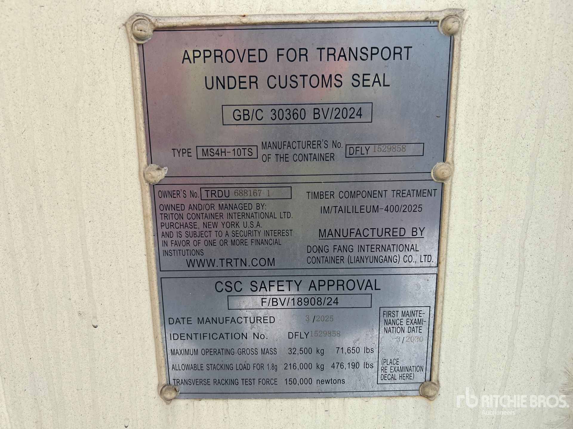 General Appearance with Serial Number / VIN