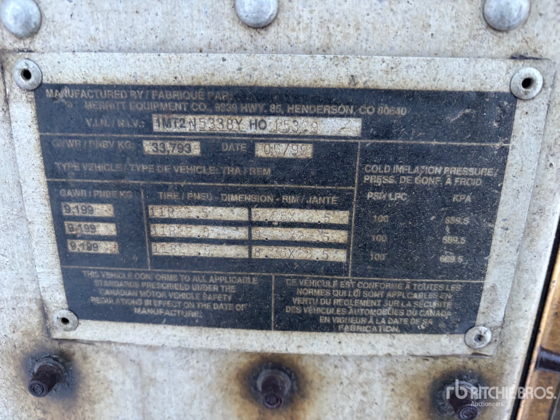 General Appearance with N.º de serie/VIN