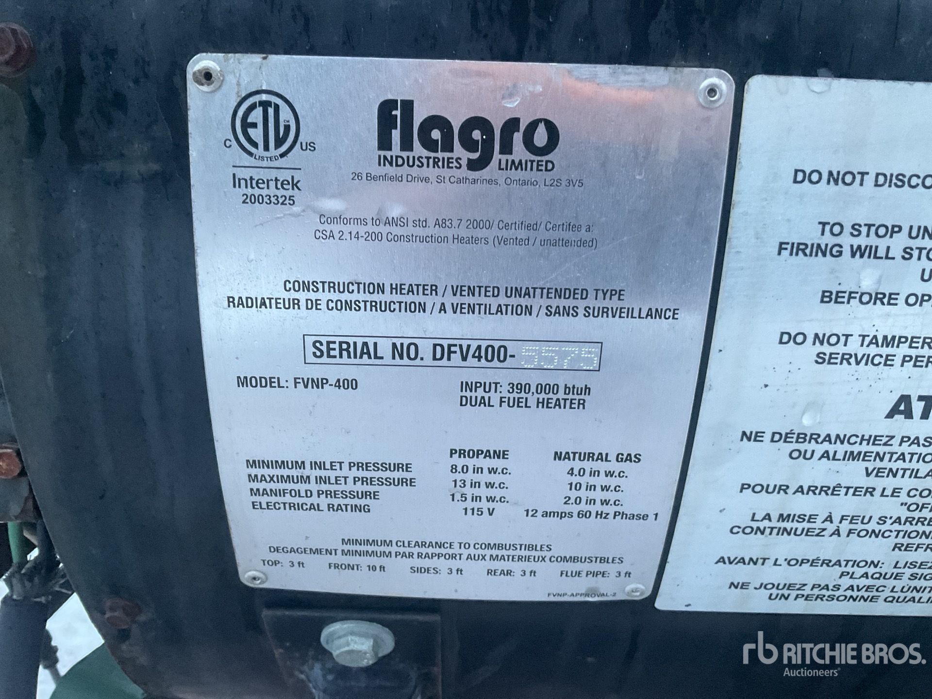 General Appearance with Serial Number / VIN