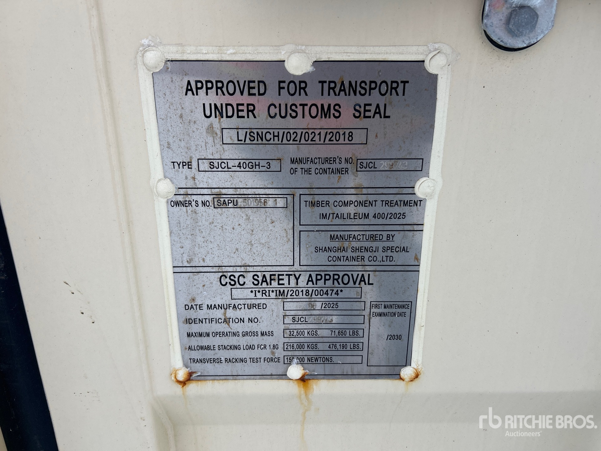 General Appearance with Serial Number / VIN