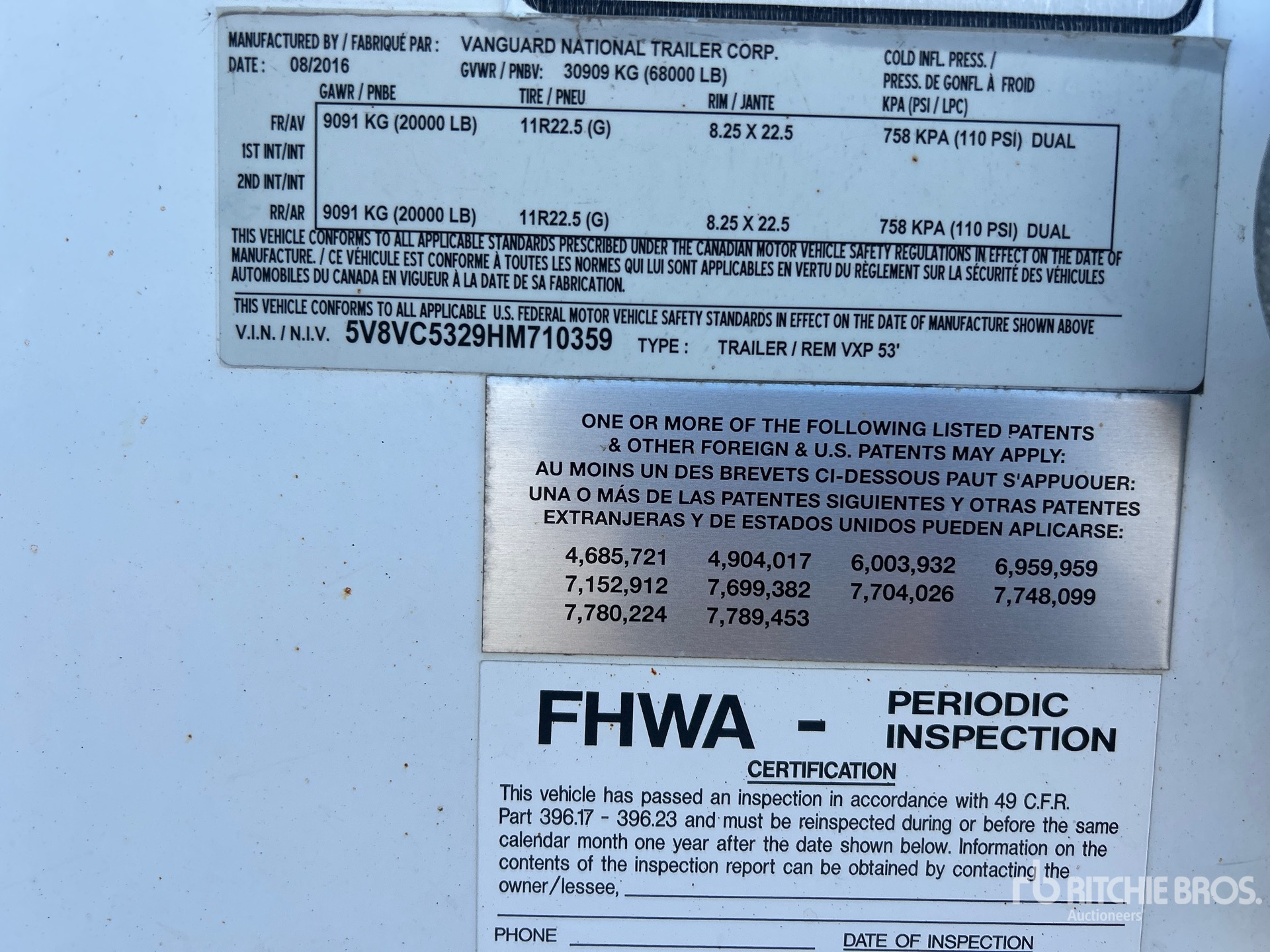 General Appearance with Serial Number / VIN