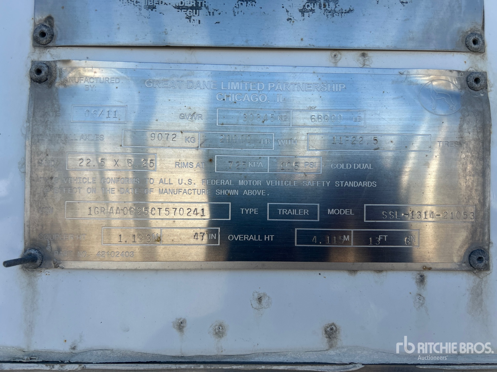 General Appearance with Serial Number / VIN