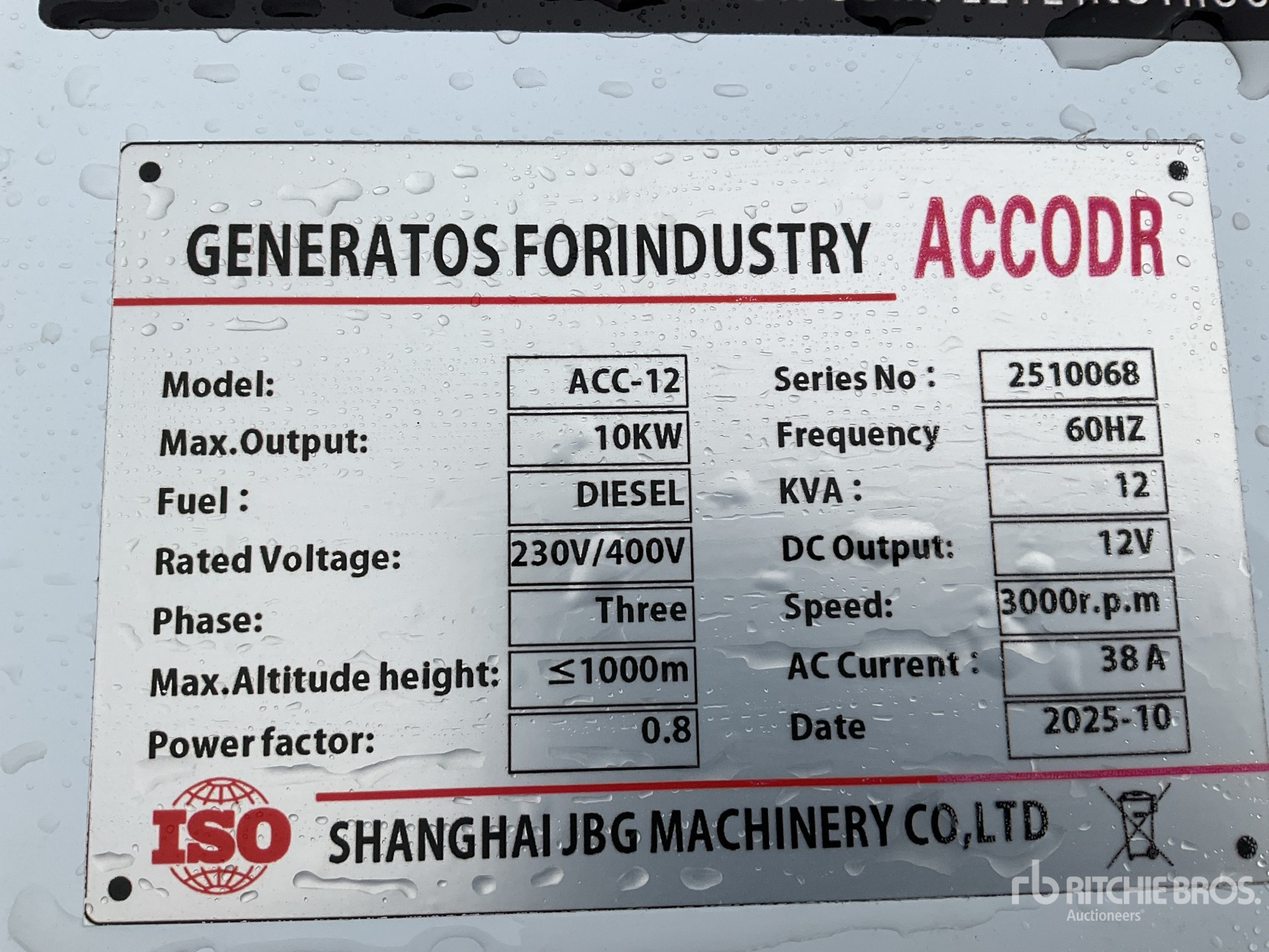 General Appearance with N.º de serie/VIN
