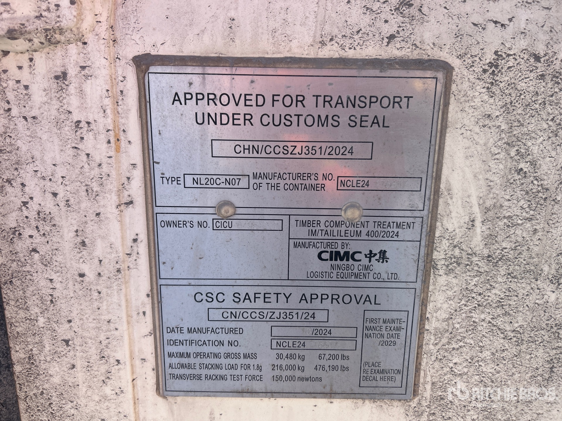 General Appearance with Serial Number / VIN