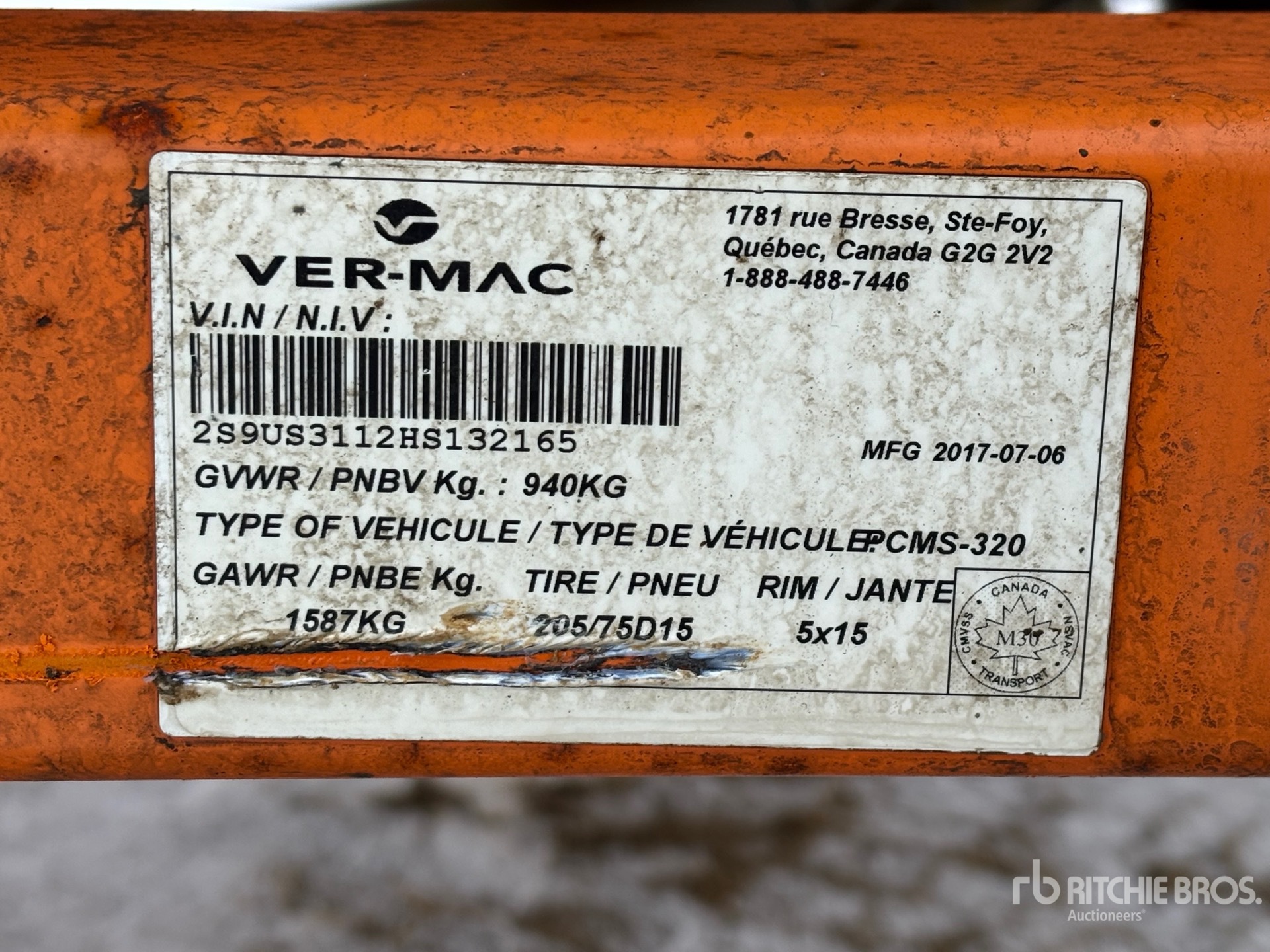 General Appearance with Serial Number / VIN