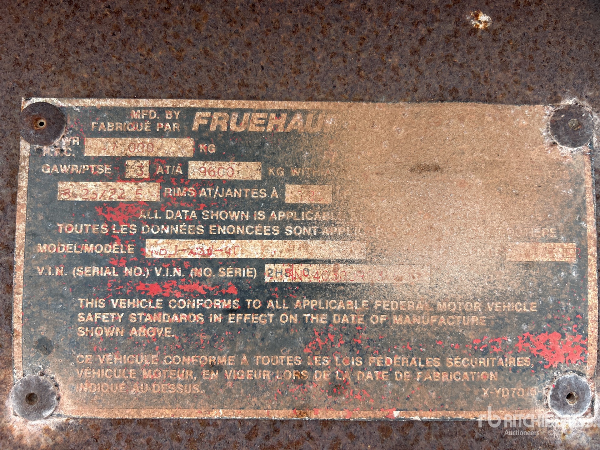 General Appearance with Serial Number / VIN