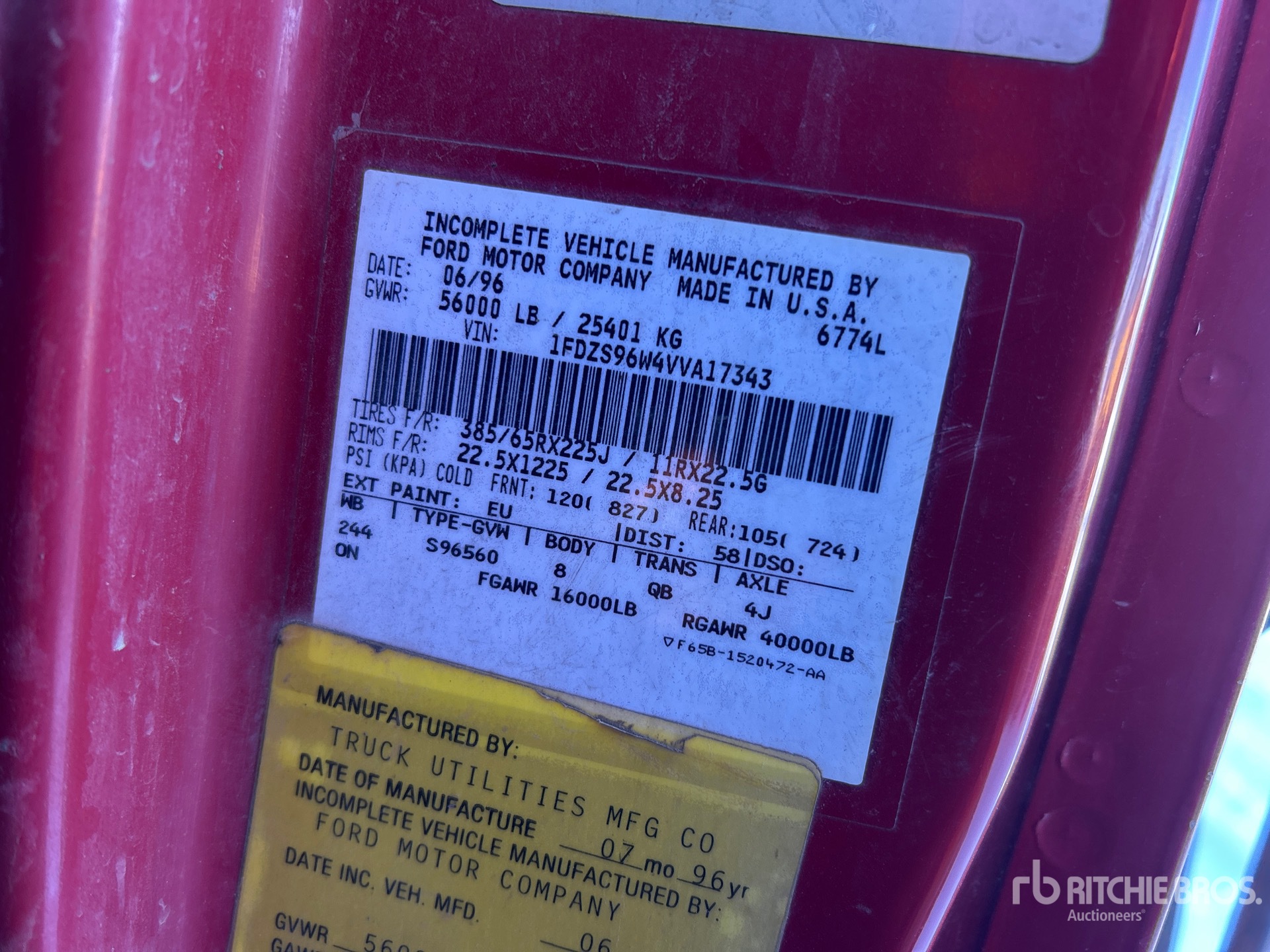 General Appearance with N.º de serie/VIN