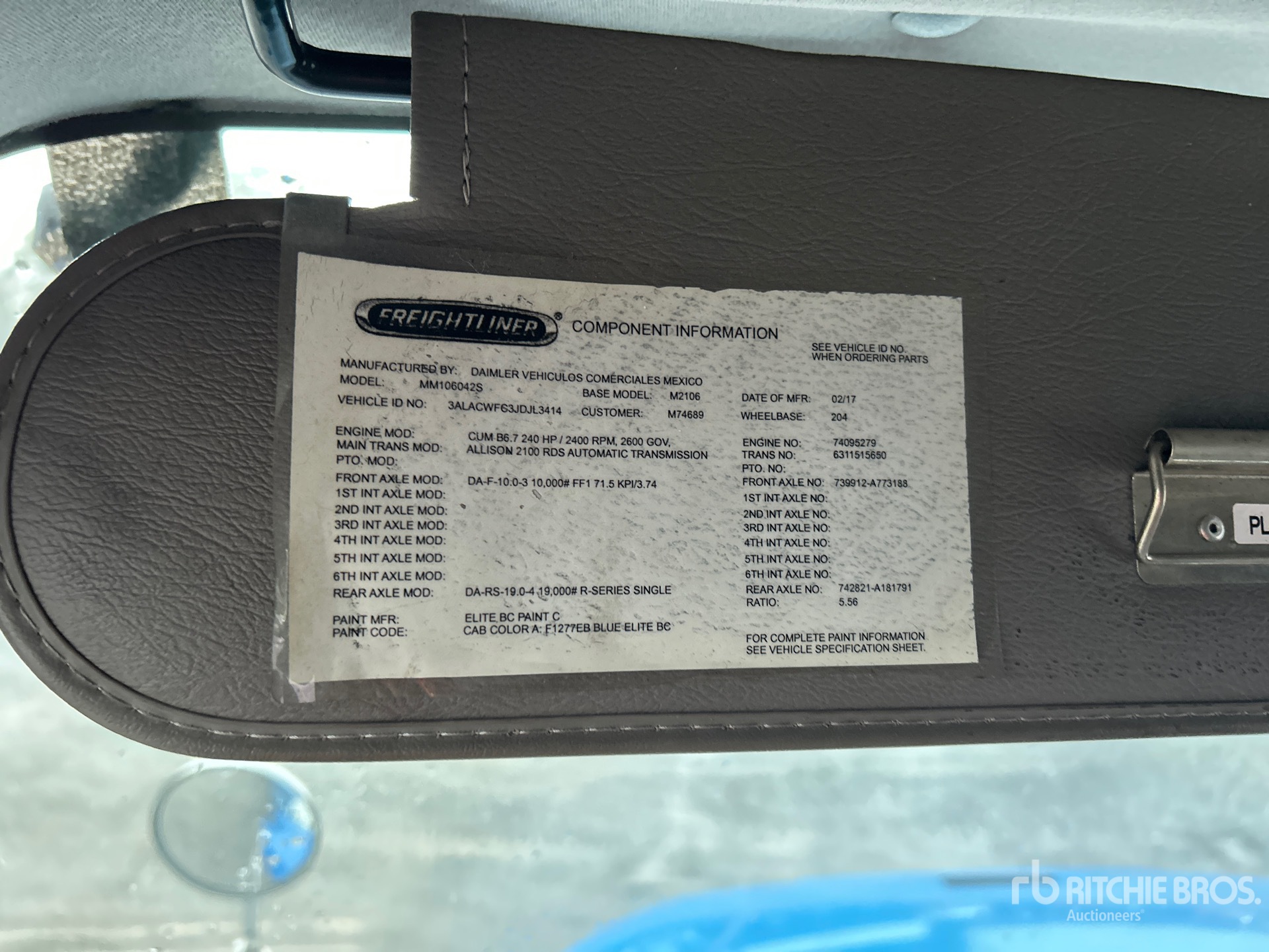 General Appearance with N.º de serie/VIN