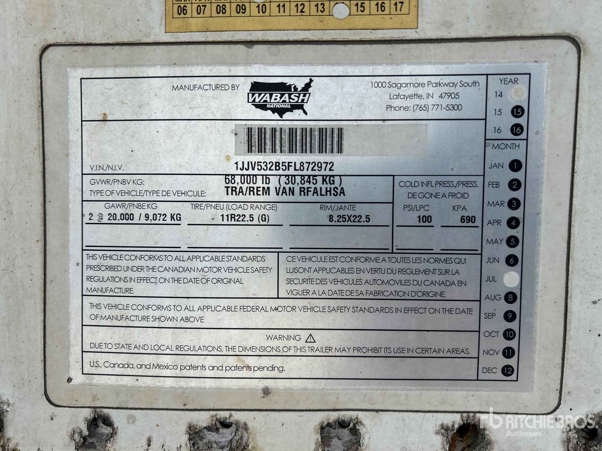 General Appearance with Serial Number / VIN