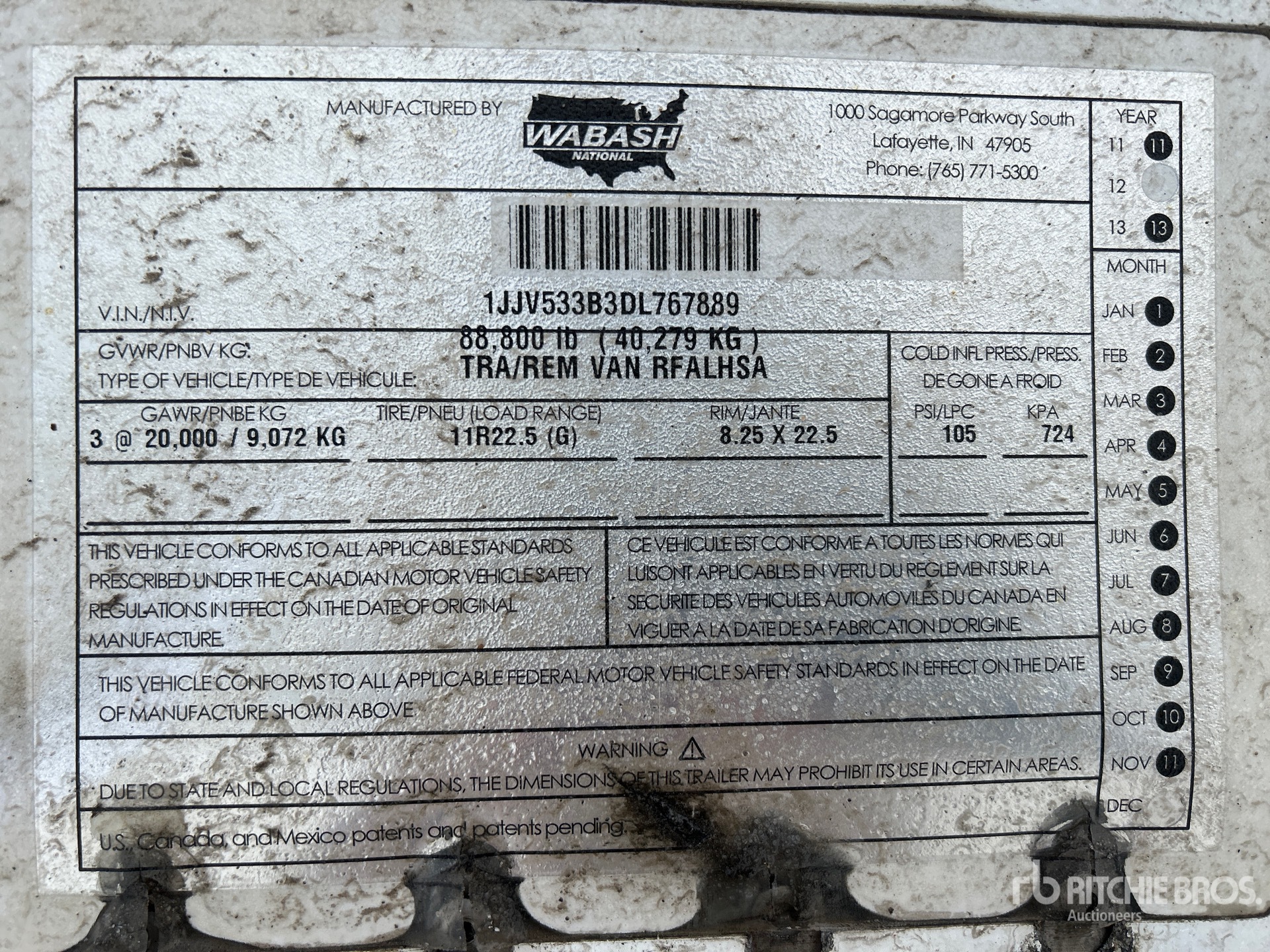 General Appearance with Numero seriale/numero d’identificazione del veicolo (VIN)