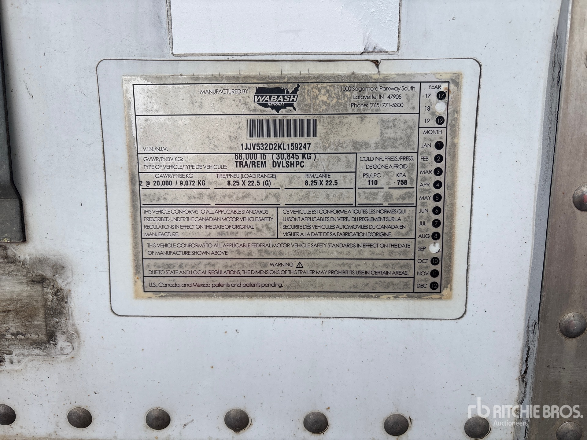 General Appearance with N.º de serie/VIN