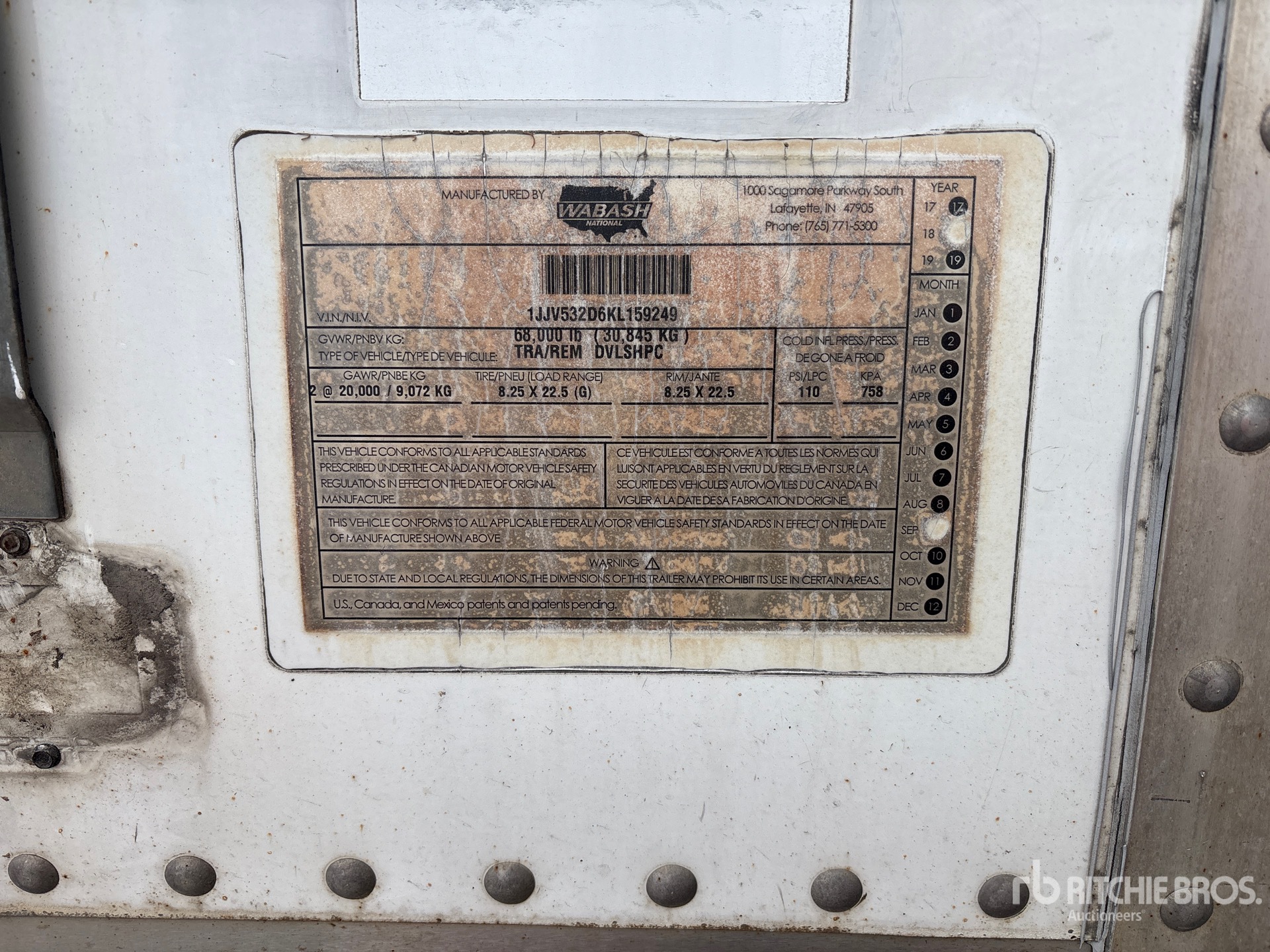 General Appearance with N.º de serie/VIN