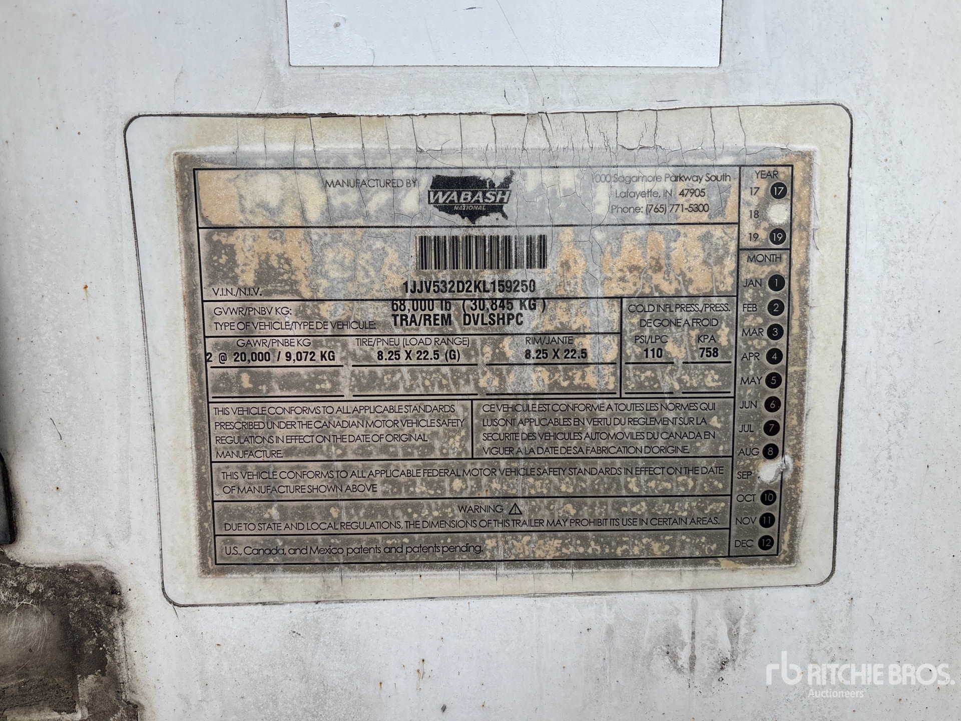 General Appearance with N.º de serie/VIN