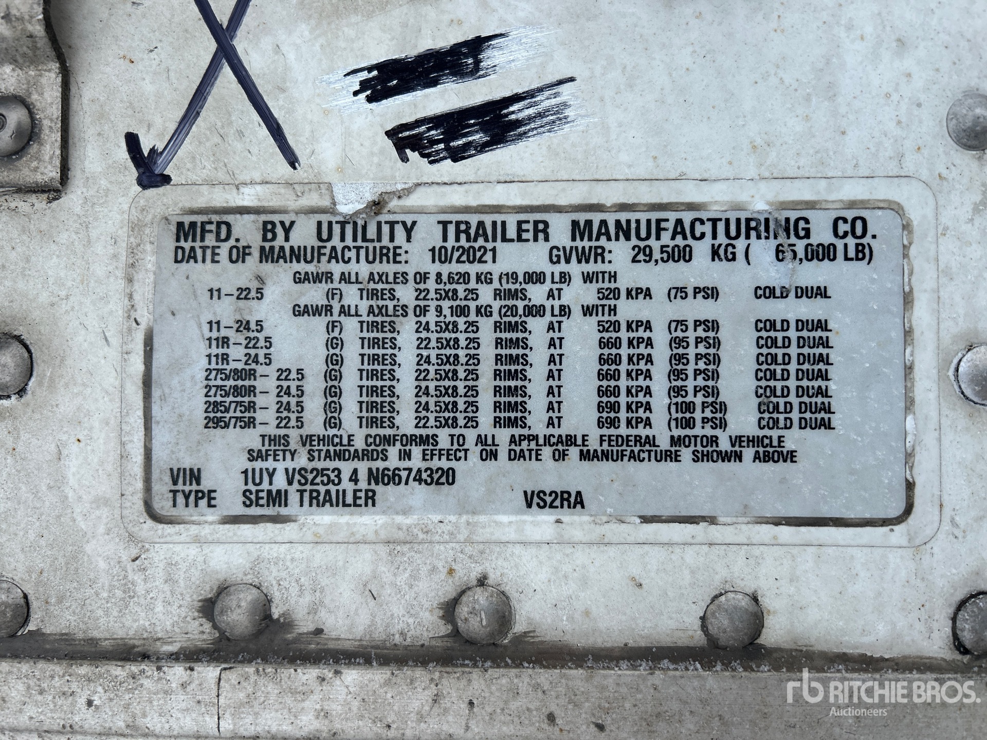 General Appearance with Serial Number / VIN