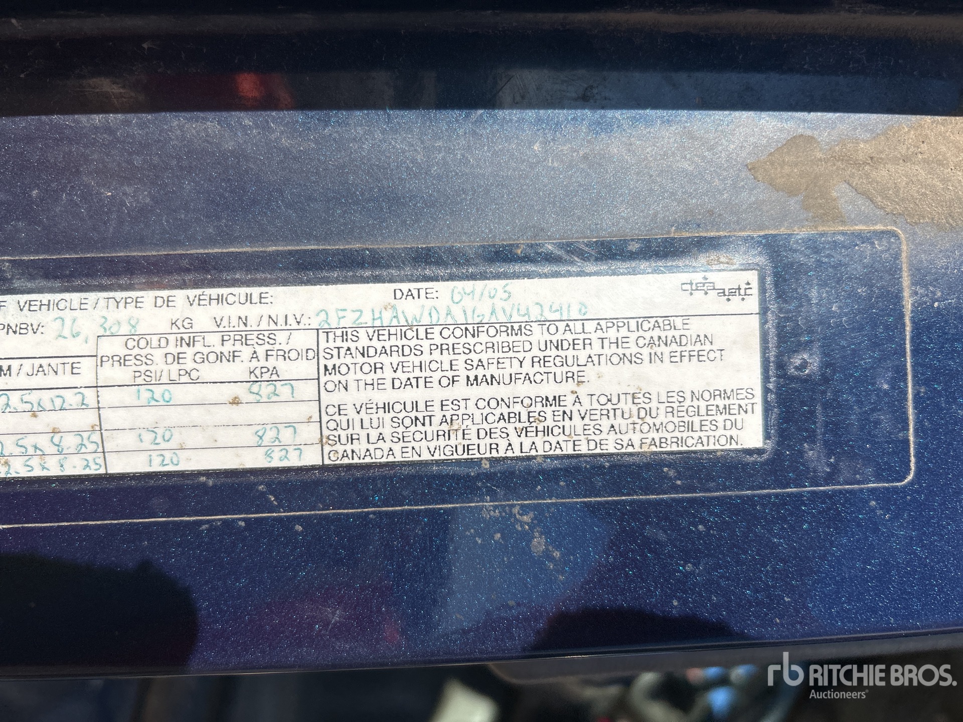 General Appearance with N.º de serie/VIN