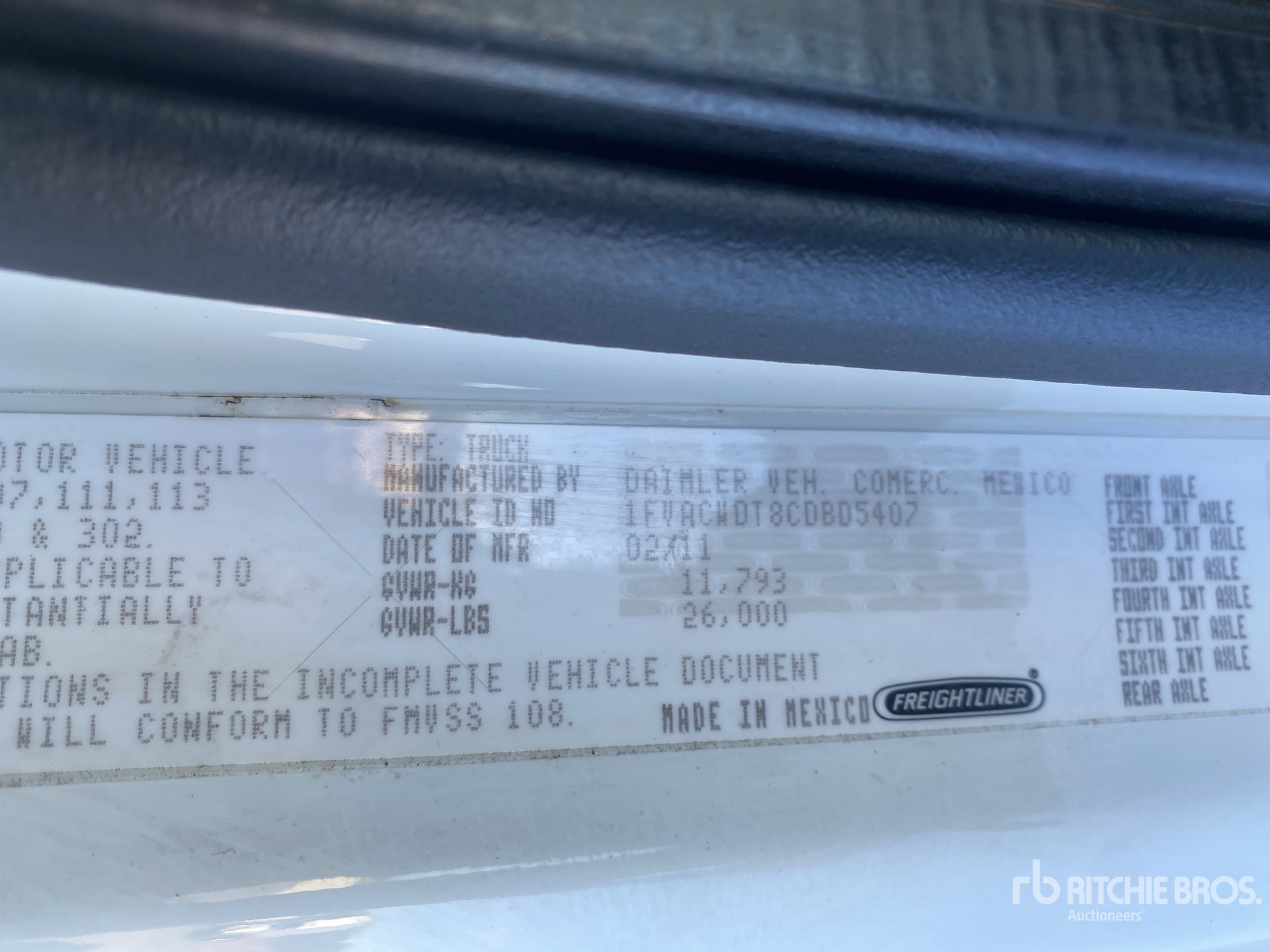 General Appearance with Numéro de série/Numéro d'identification du véhicule automobile