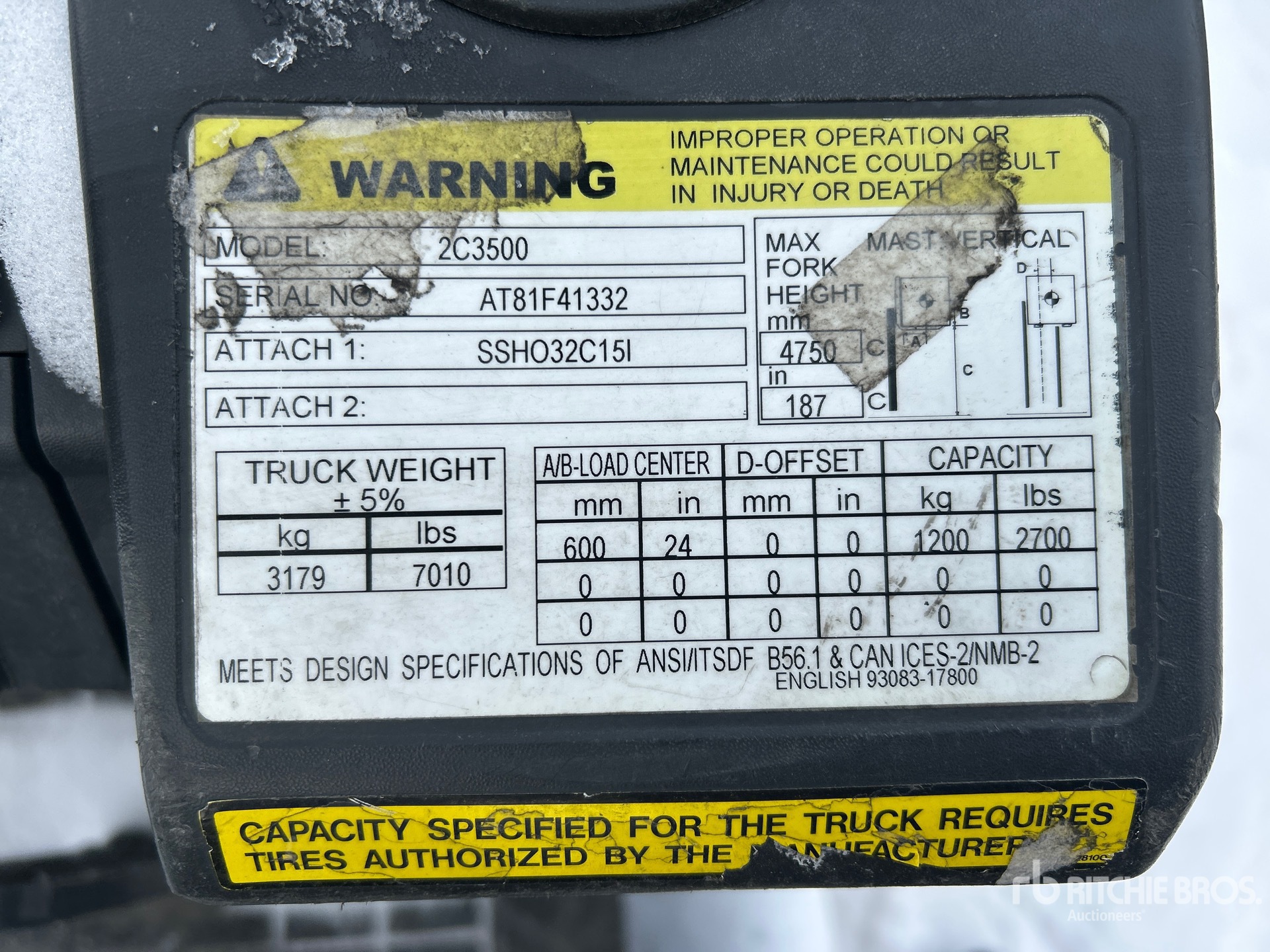 General Appearance with N.º de serie/VIN