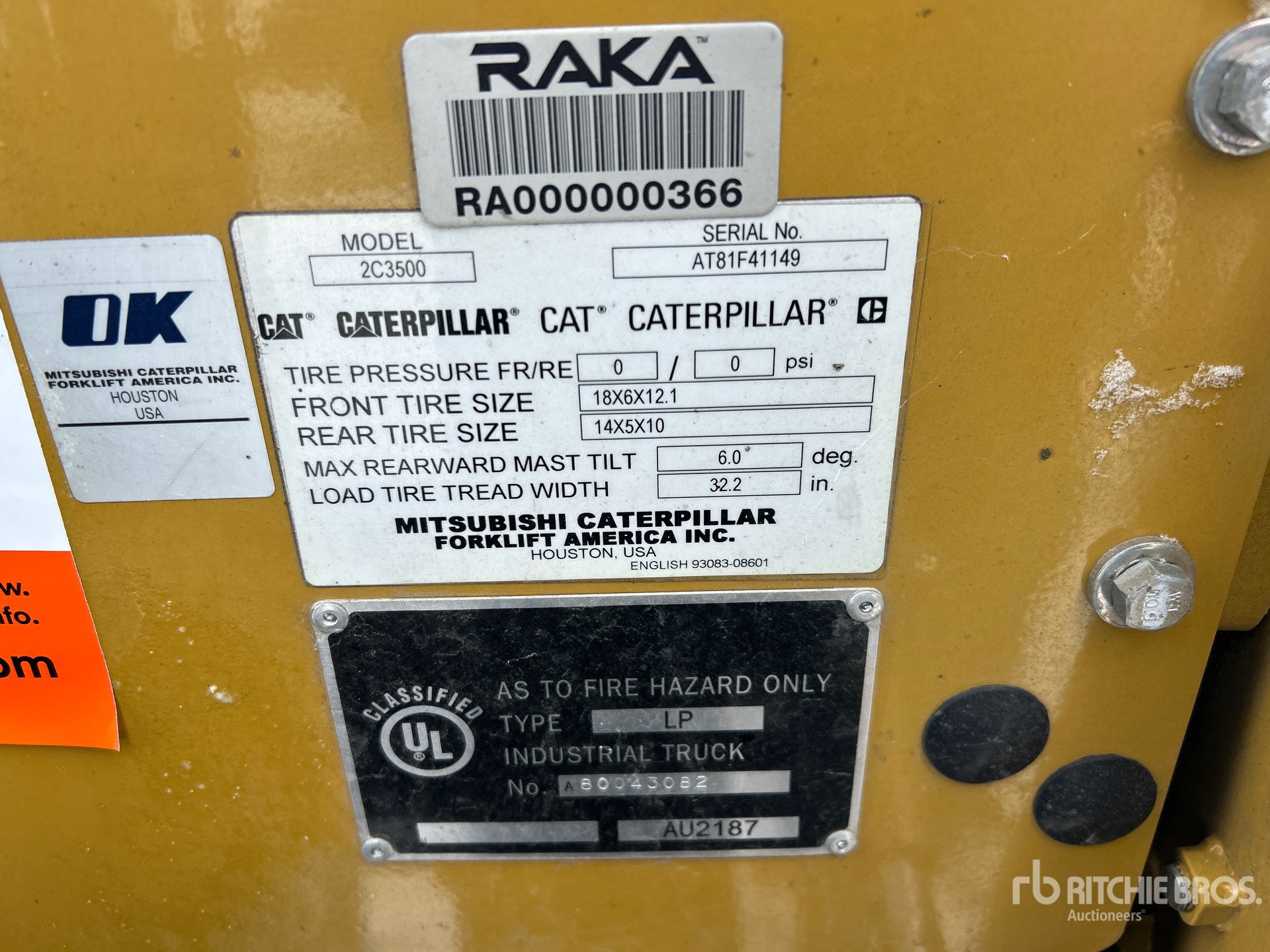 General Appearance with Serial Number / VIN