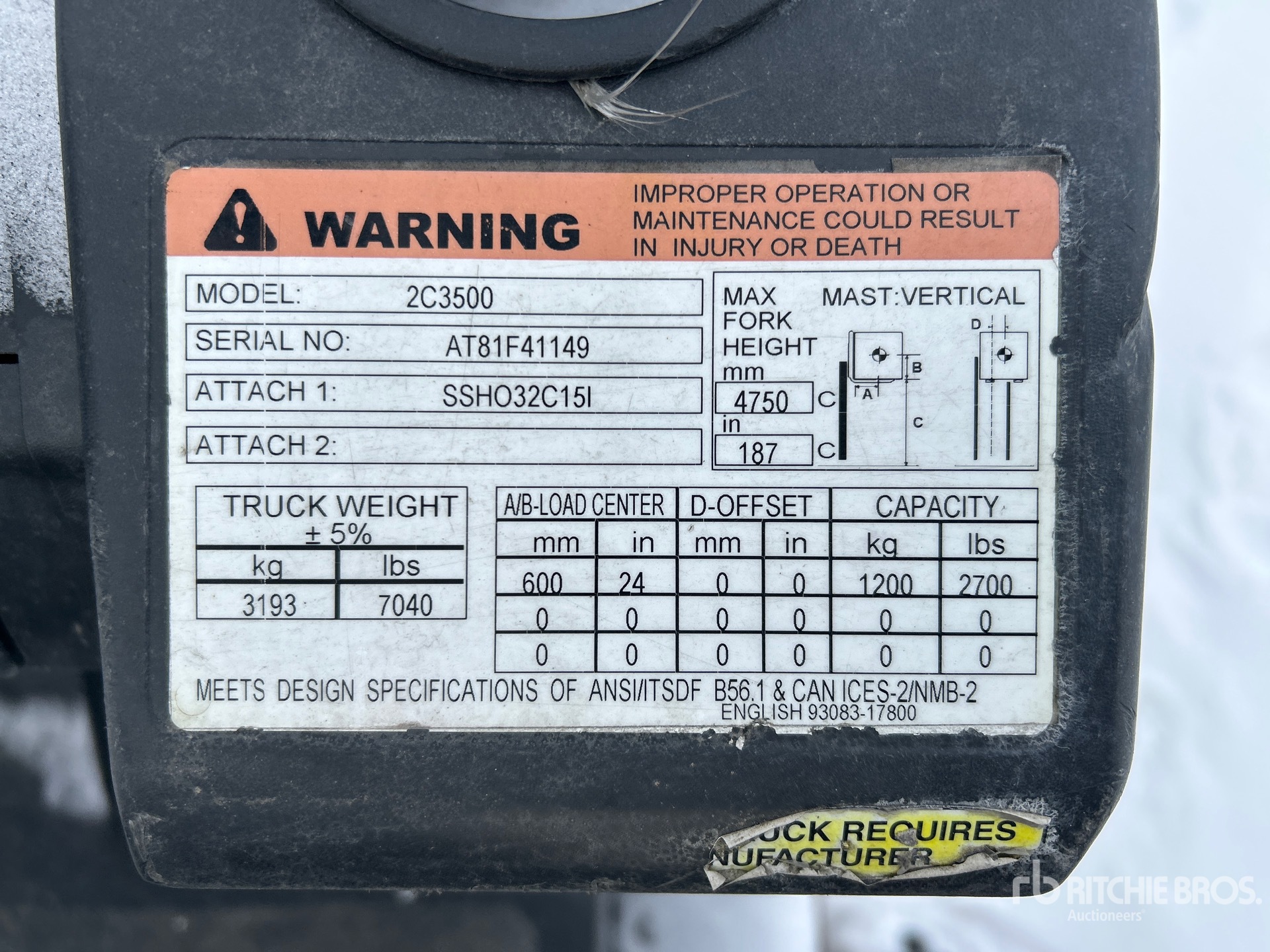 General Appearance with N.º de serie/VIN